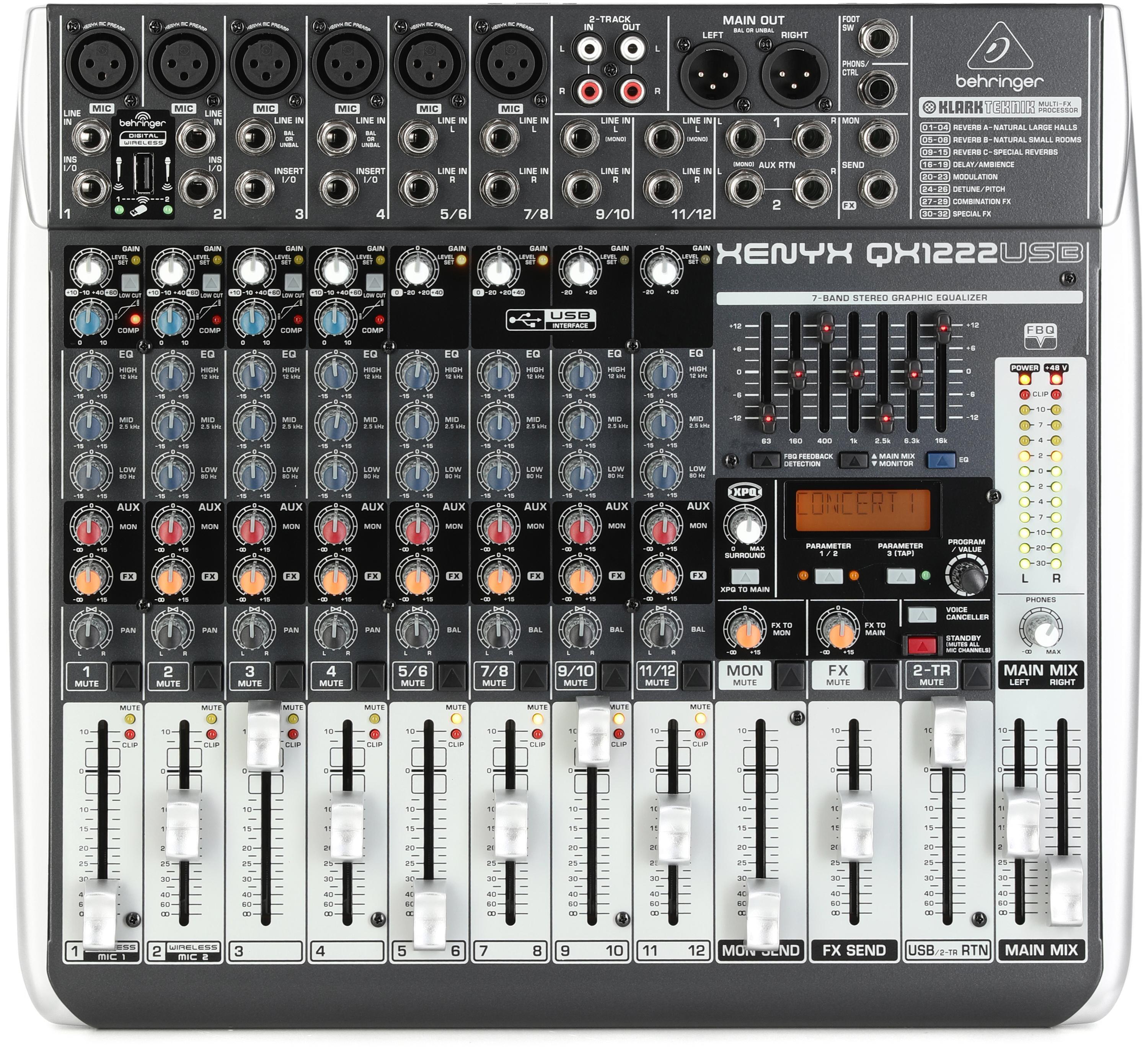 Behringer Xenyx QX1002USB Mixer with USB and Effects | Sweetwater