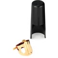 Photo of BG LD0 Duo Ligature for Bb Clarinet and Alto Saxophone - Gold Lacquered