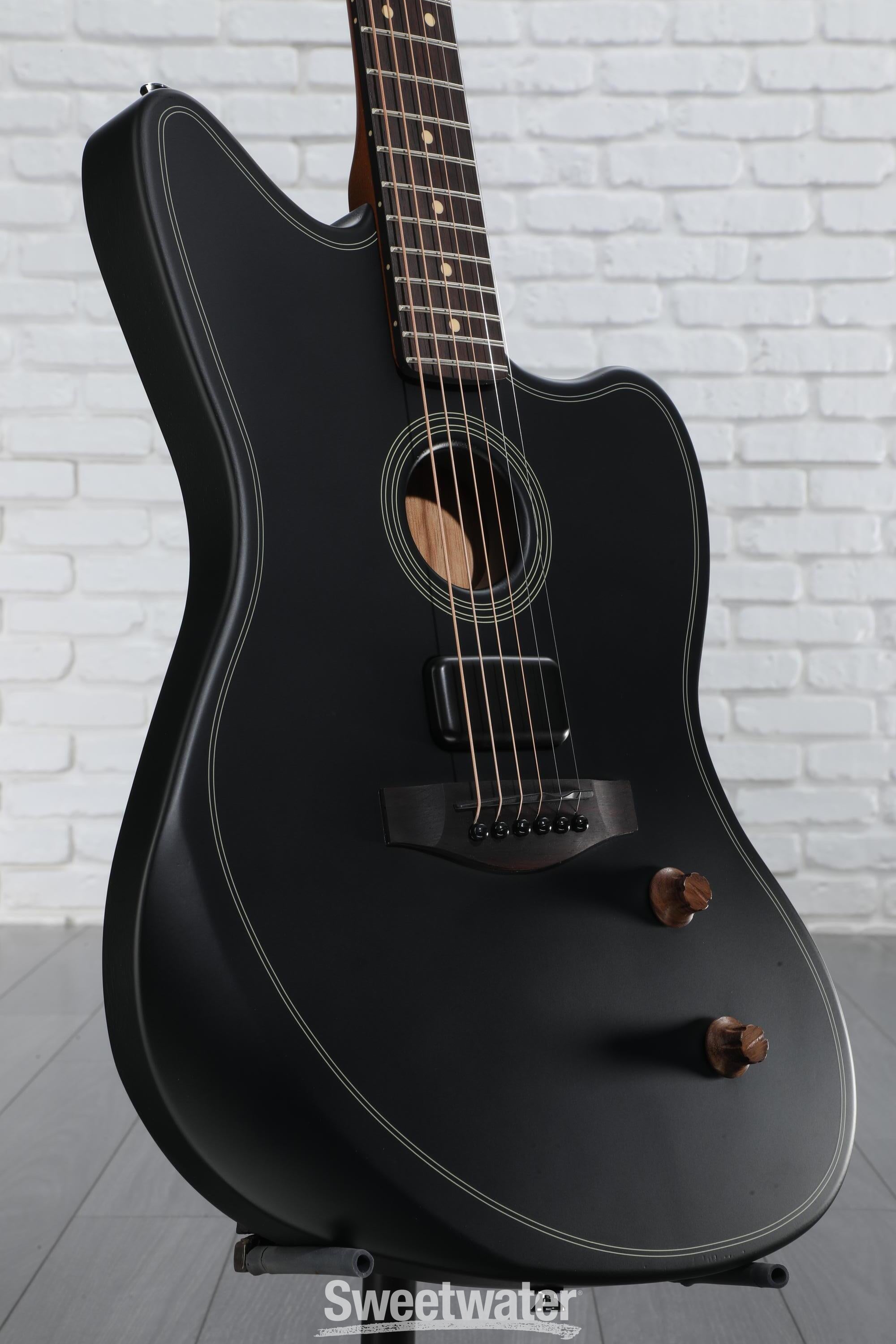 ギター Fender Acoustasonic Standard Black Fender Acoustasonic Standard Jazzmaster Electric Guitar