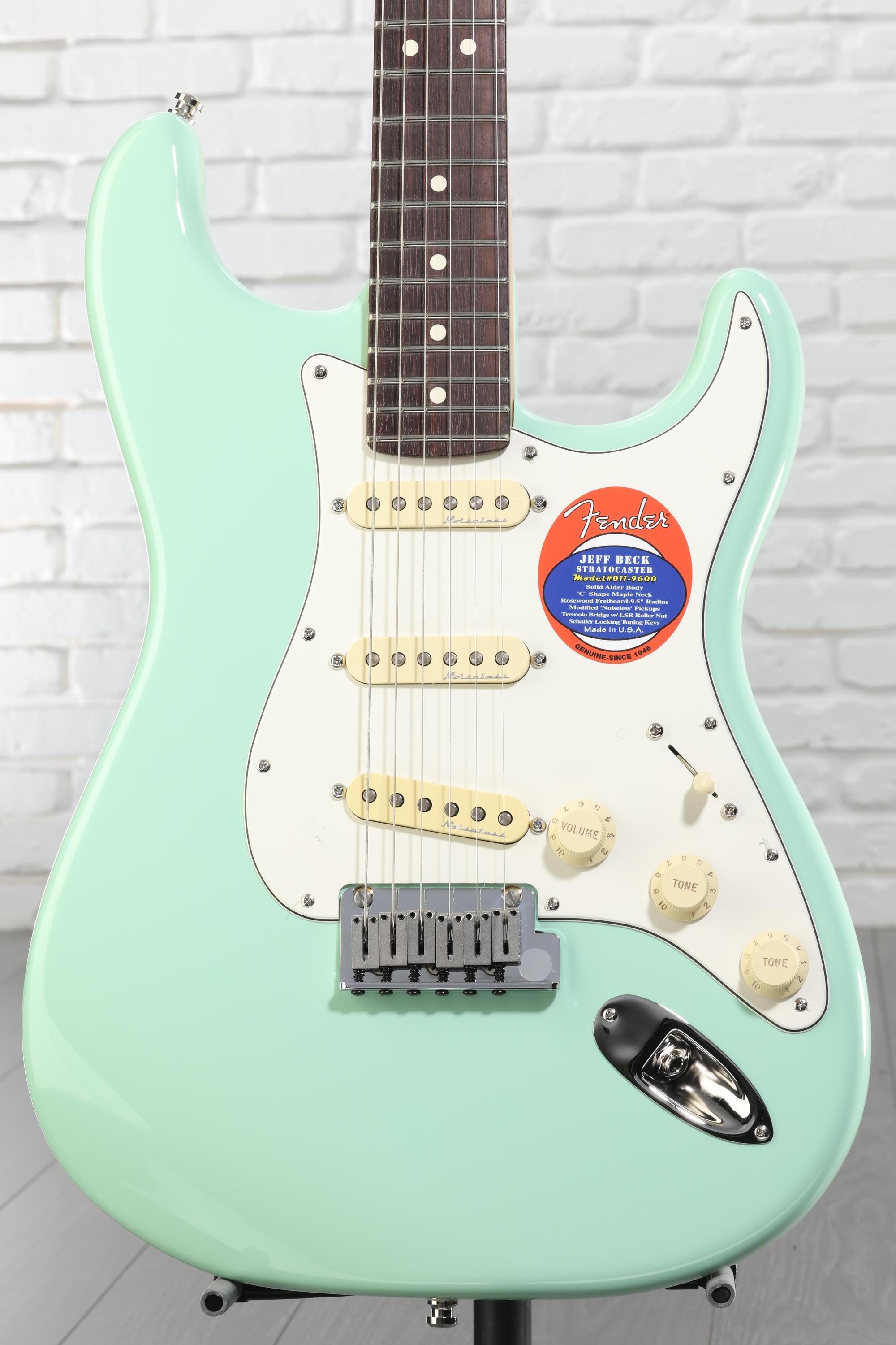 ギター Fender USA Jeff Beck Stratocaster Fender Jeff Beck Stratocaster - Surf Green with Rosewood