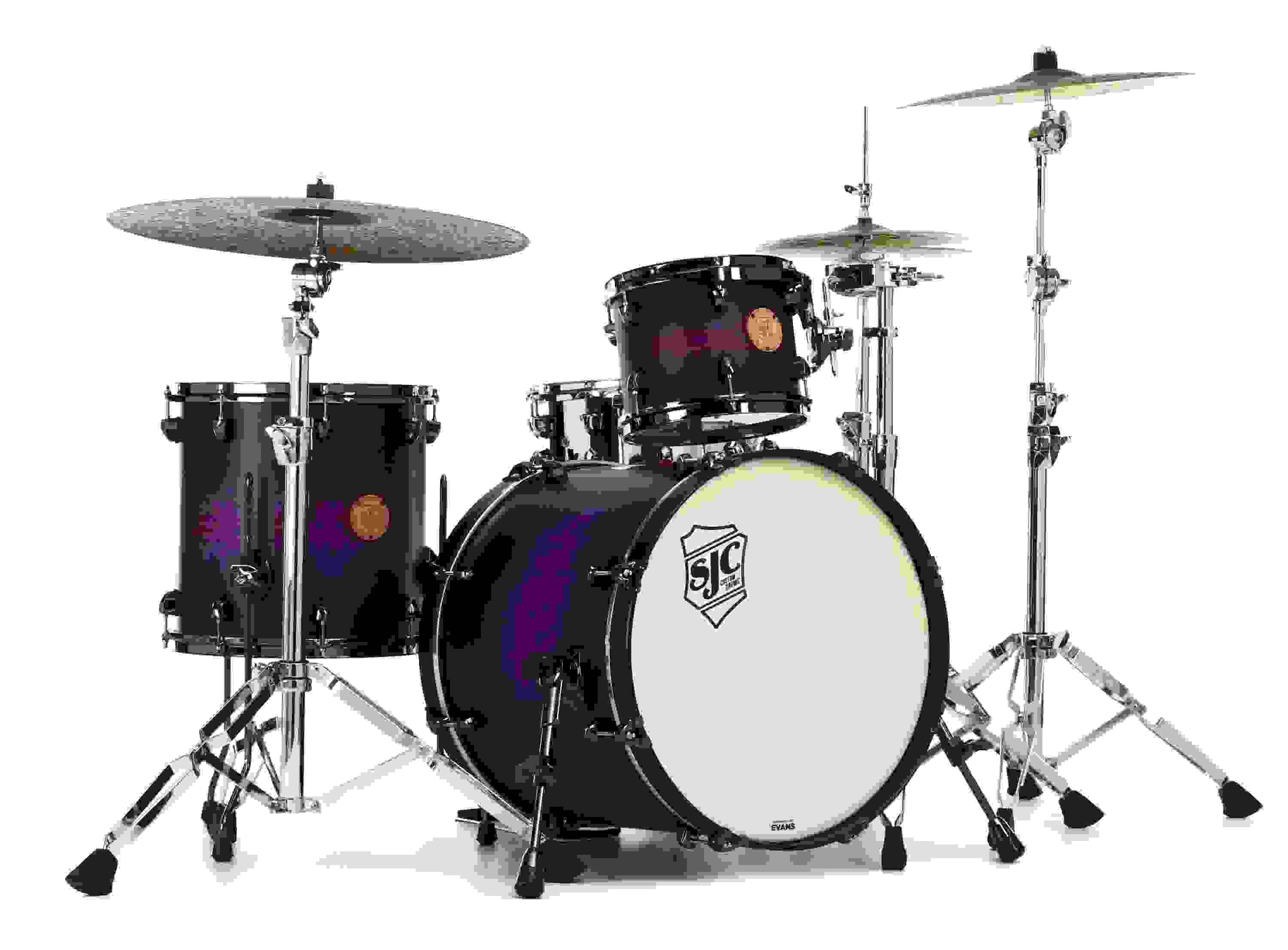 SJC Custom Drums Builder's Choice 3-piece Shell Pack - Satin Purple Shadow Burst