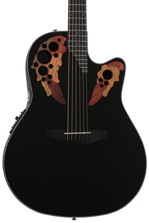 Ovation Elite Celebrity Mid-Depth Acoustic-Electric Guitar - Black