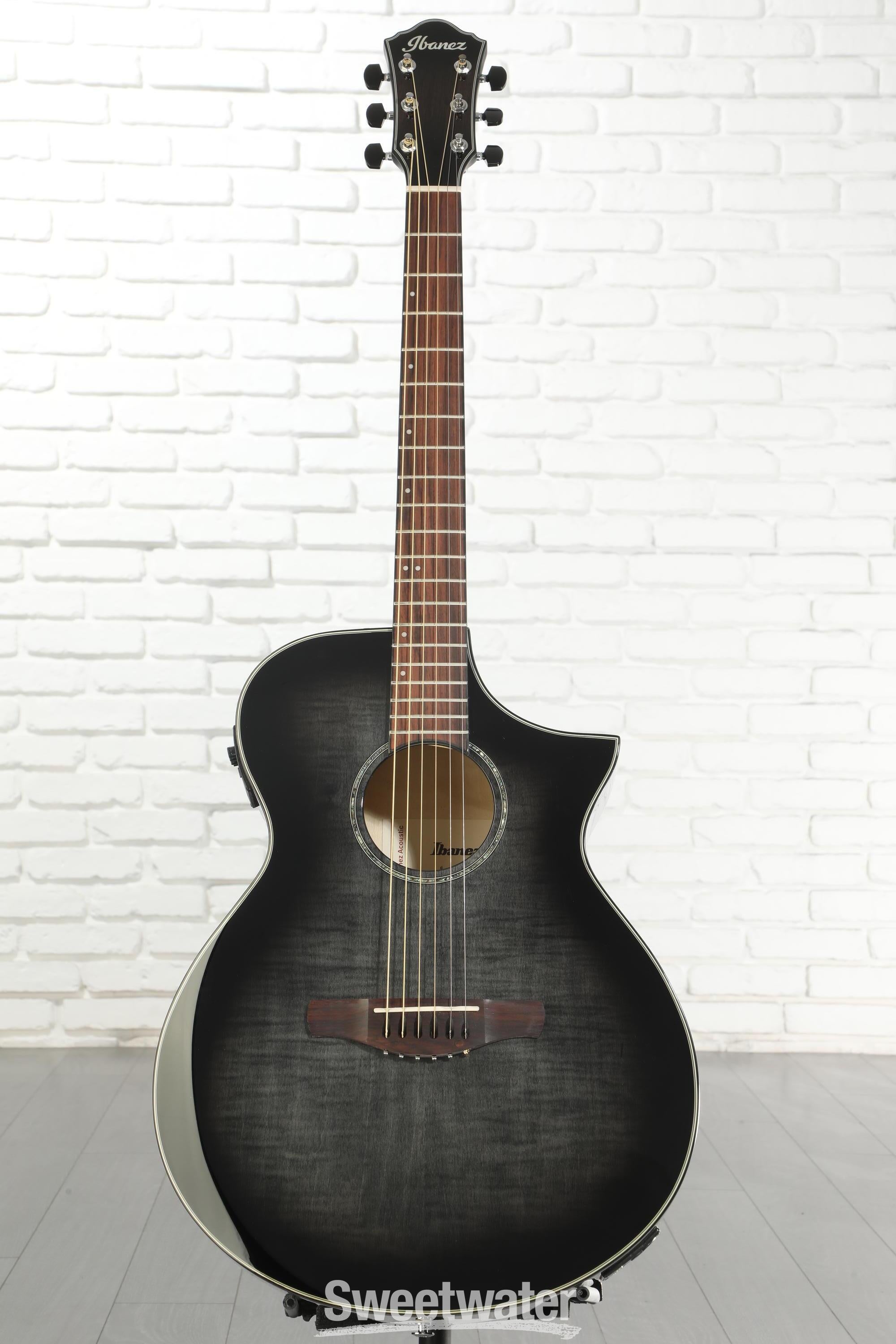 Ibanez AEWC400 Acoustic-Electric Guitar - Transparent Black