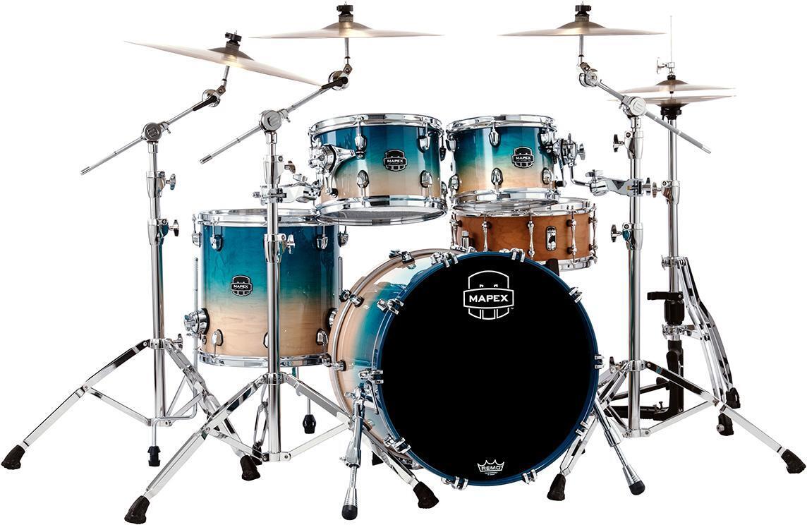 Photo of Mapex Saturn SR504X 4-piece Fusion Shell Pack - Aqua Fade