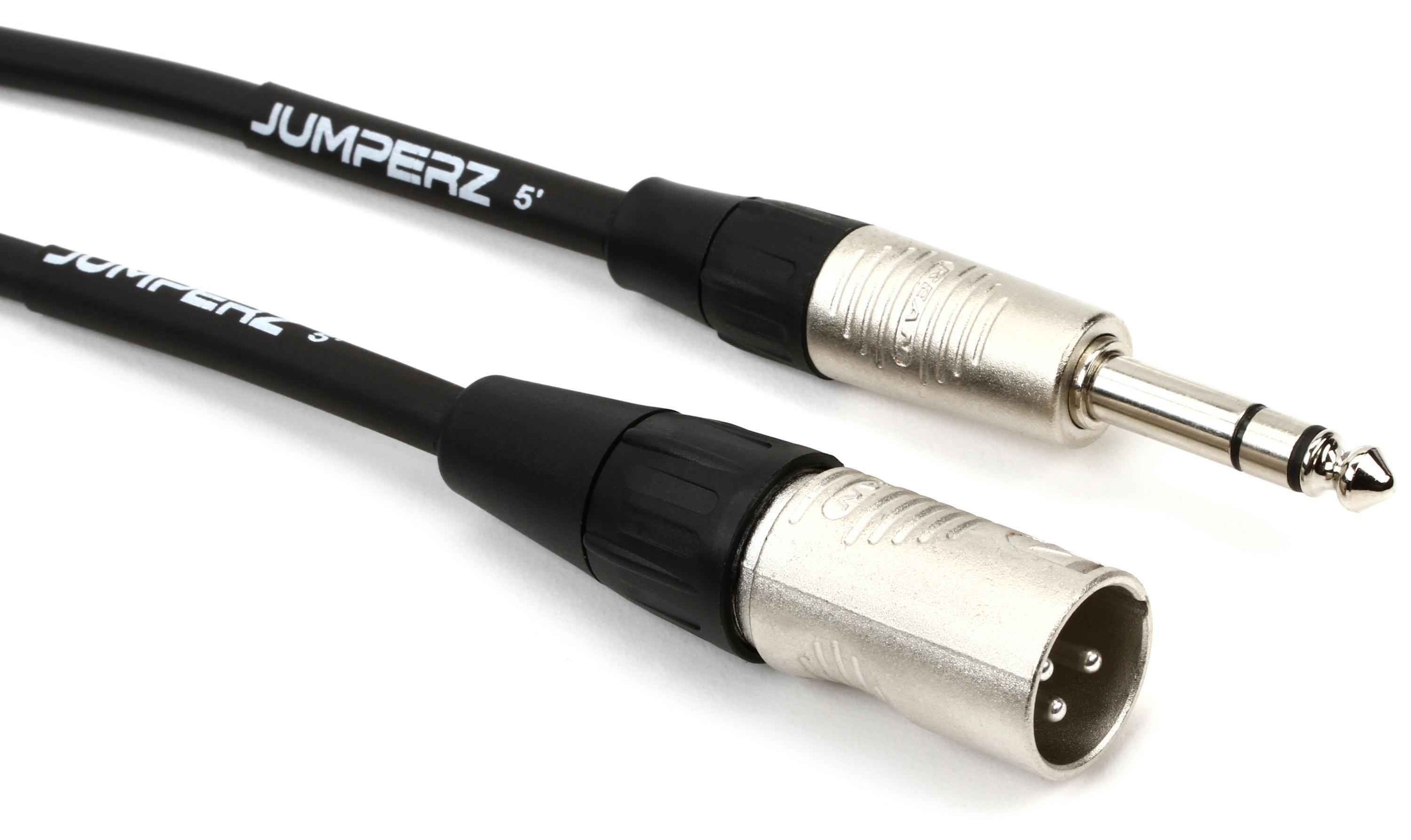 Photo of JUMPERZ JBTRSXM-5 Blue Line Patch Cable - TRS Male to XLRM Male - 5 foot