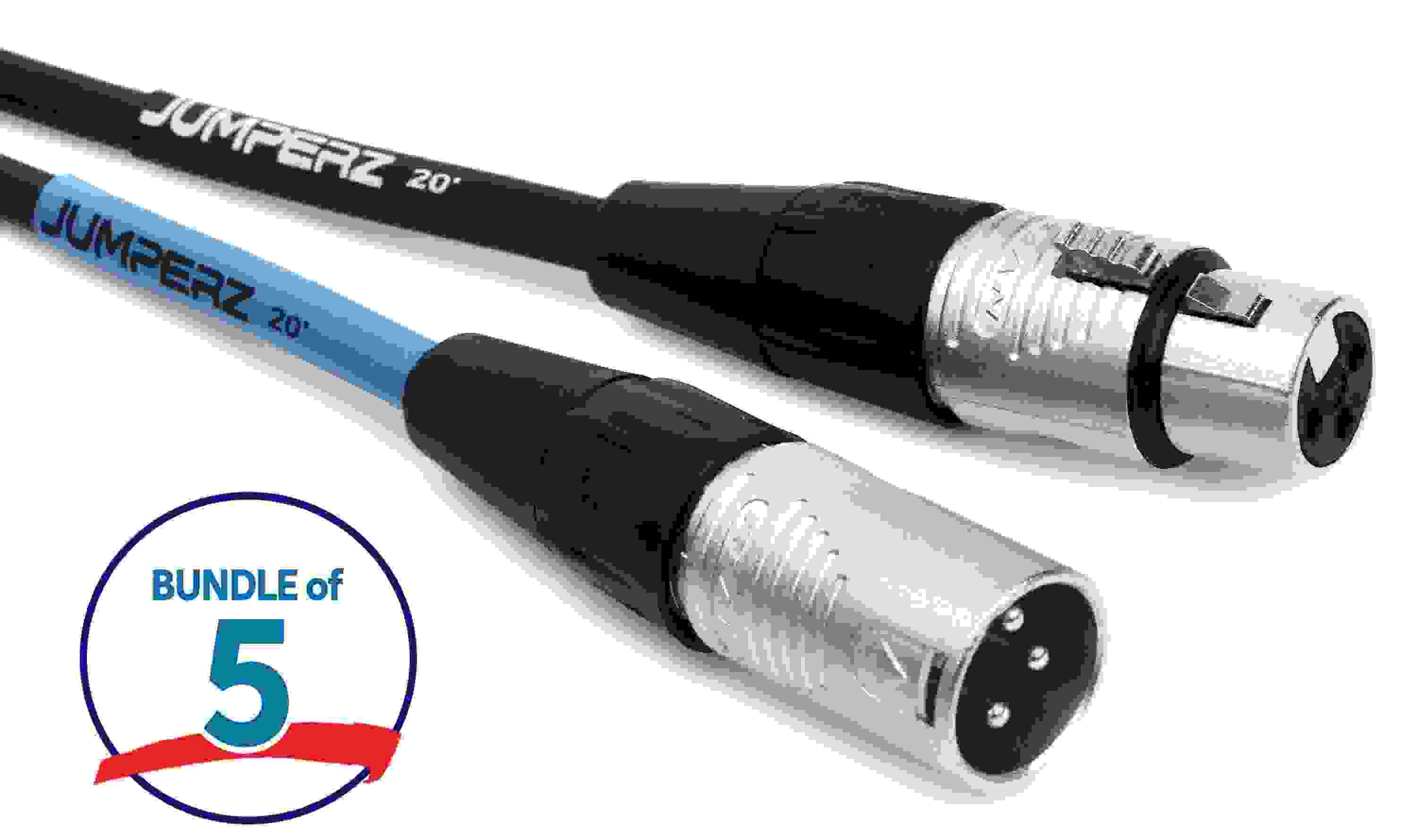 JUMPERZ JBM Blue Line Microphone Cables - 20 foot (5-pack)