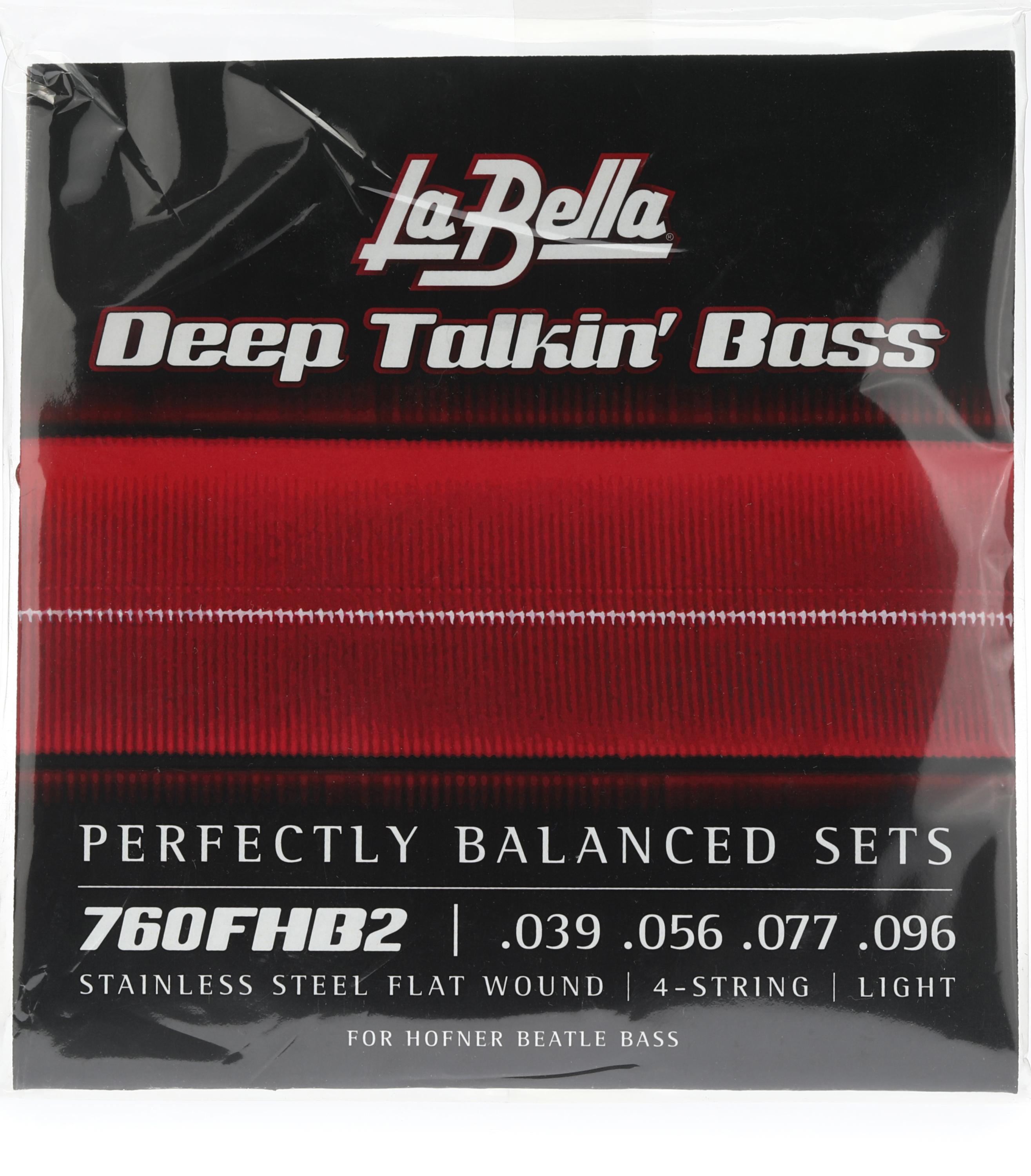 La Bella 760FHB2 Deep Talkin' Bass Beatle Flatwound Bass Guitar Strings -  .039-.096 Light