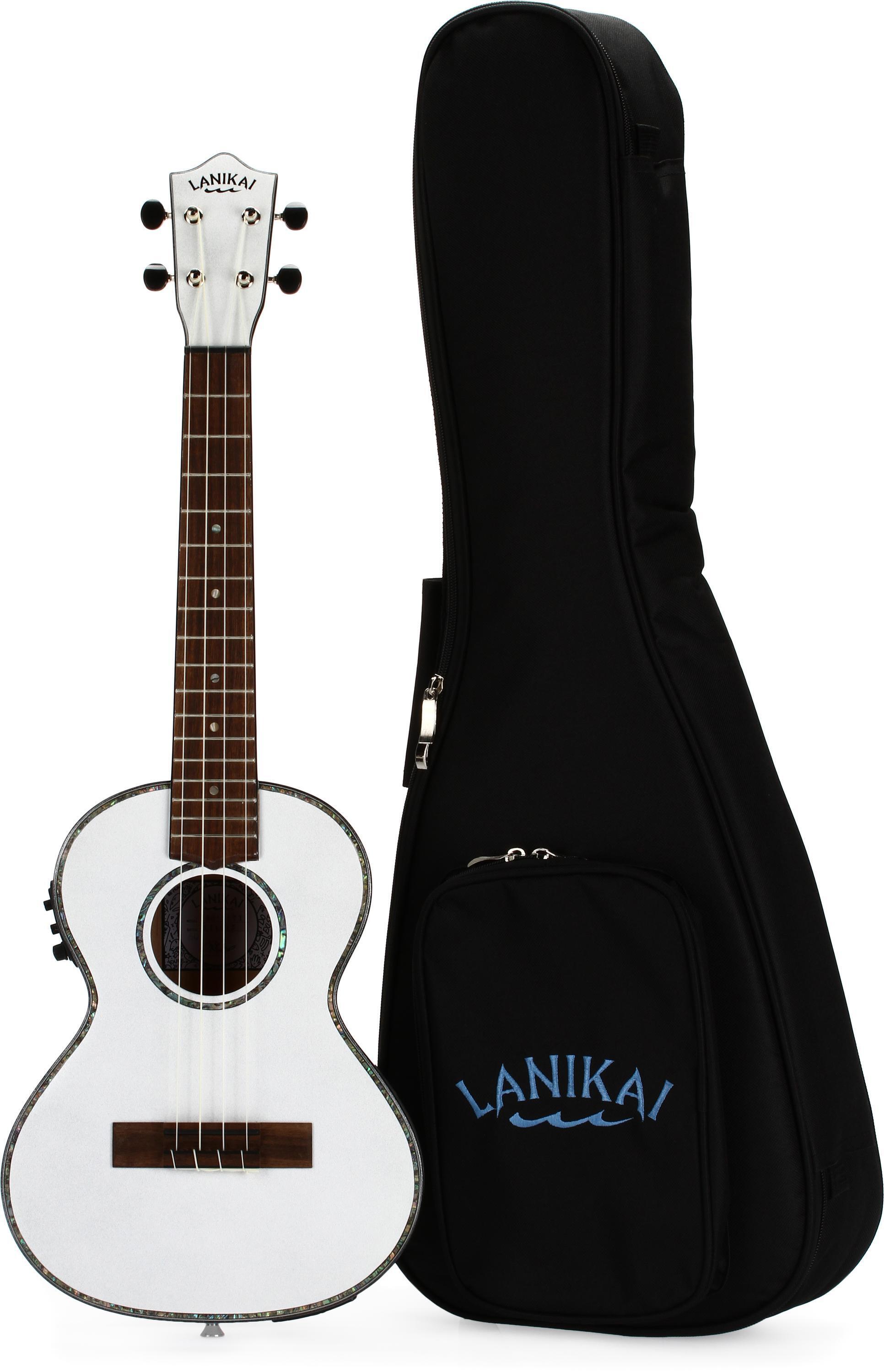 Photo of Lanikai JMS-EWT1 Julia Michaels Signature Tenor Ukulele with Electronics - White Pearl