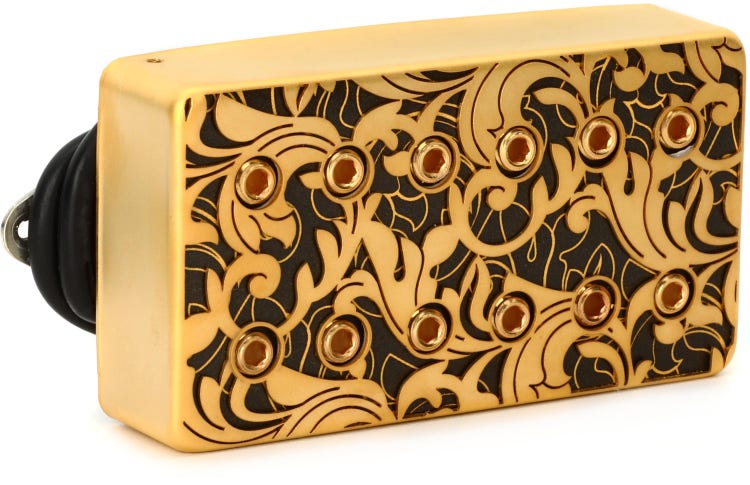 DiMarzio Steve Vai UtoPIA Neck Signature Humbucker Pickup - F-spaced - Satin Gold/Black