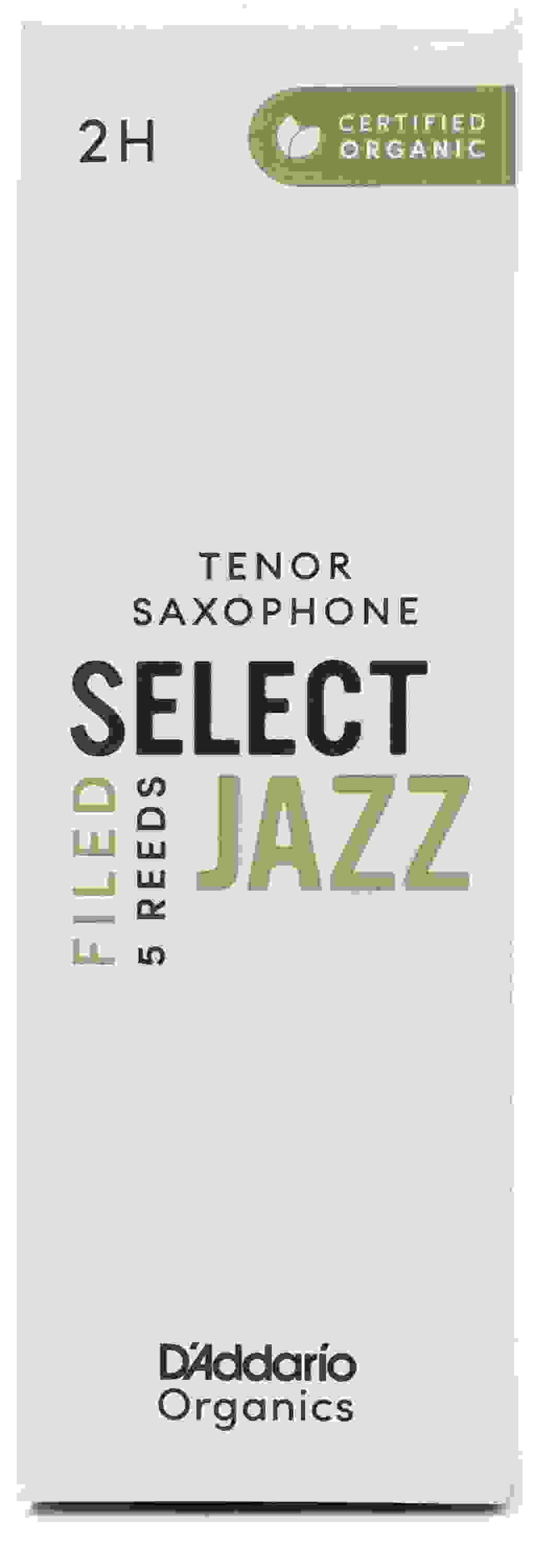 D'Addario Organics Select Jazz Filed Tenor Saxophone Reeds - 2 Hard (5-pack)