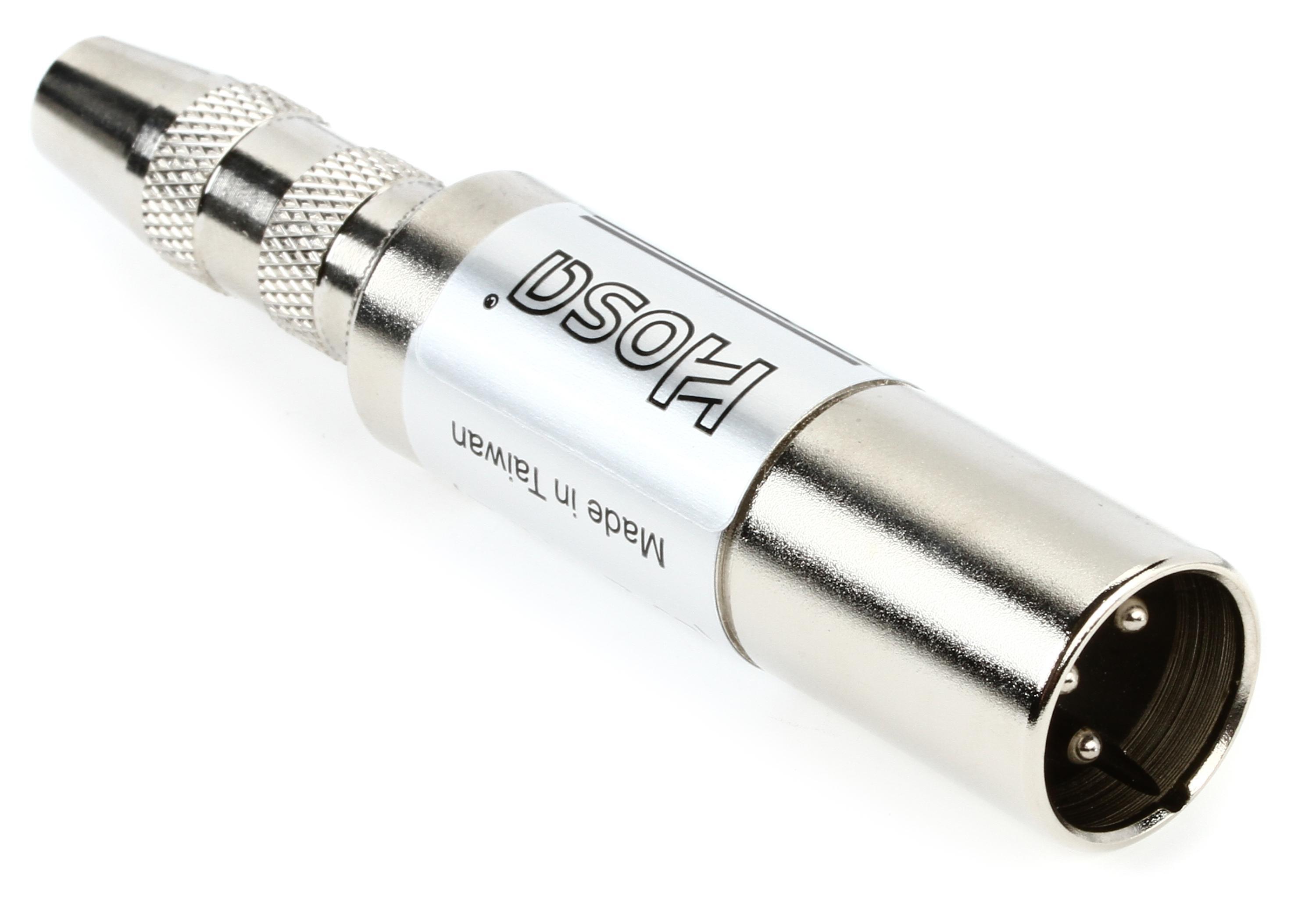 Hosa MIT-129 1/4 inch TS Female Hi-Z to XLR Male Lo-Z In-line 