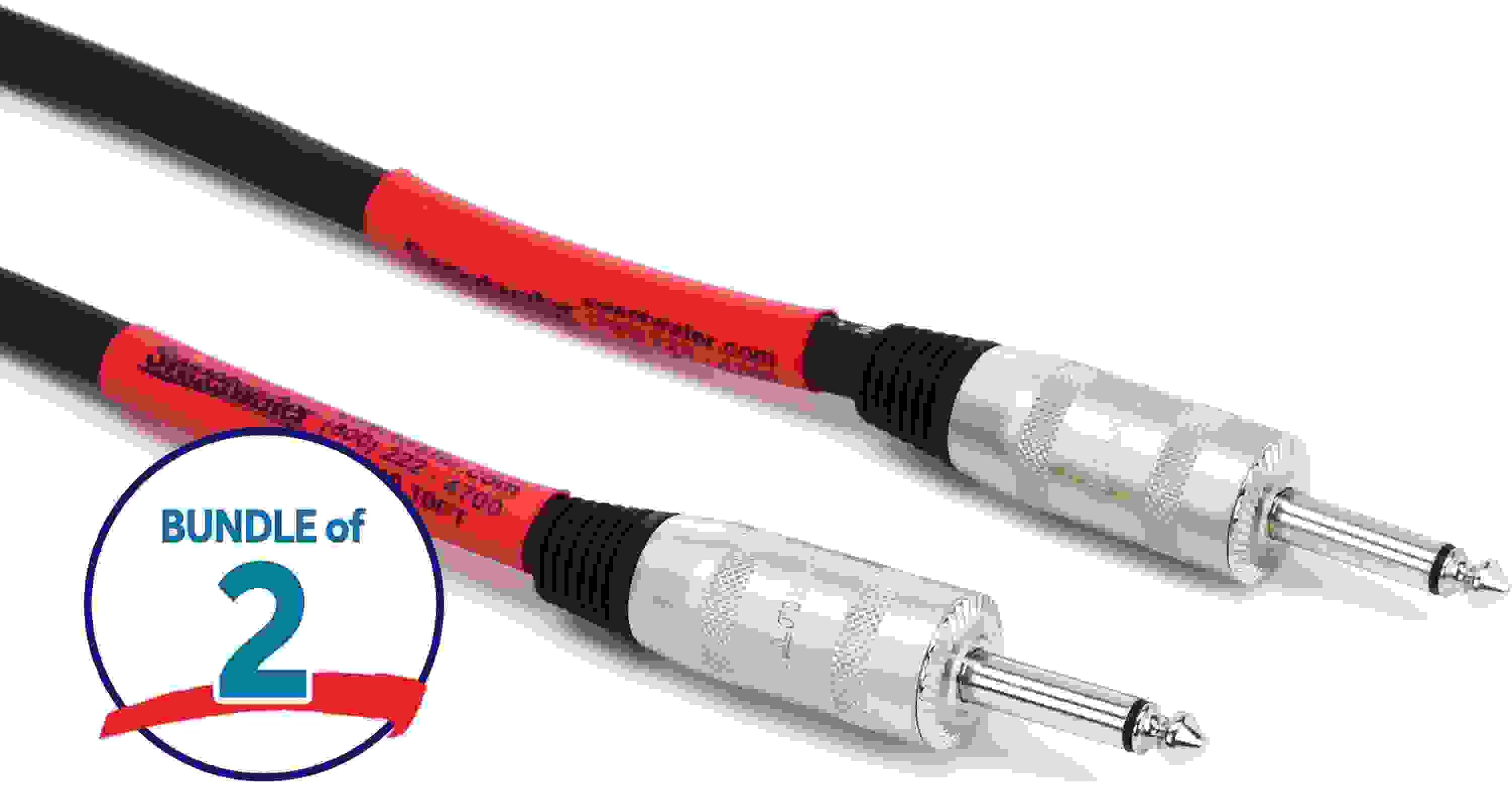 Pro Co S12 Speaker Cable - 1/4 inch TS Jumbo to 1/4 inch Jumbo - 10 foot (2-pack)