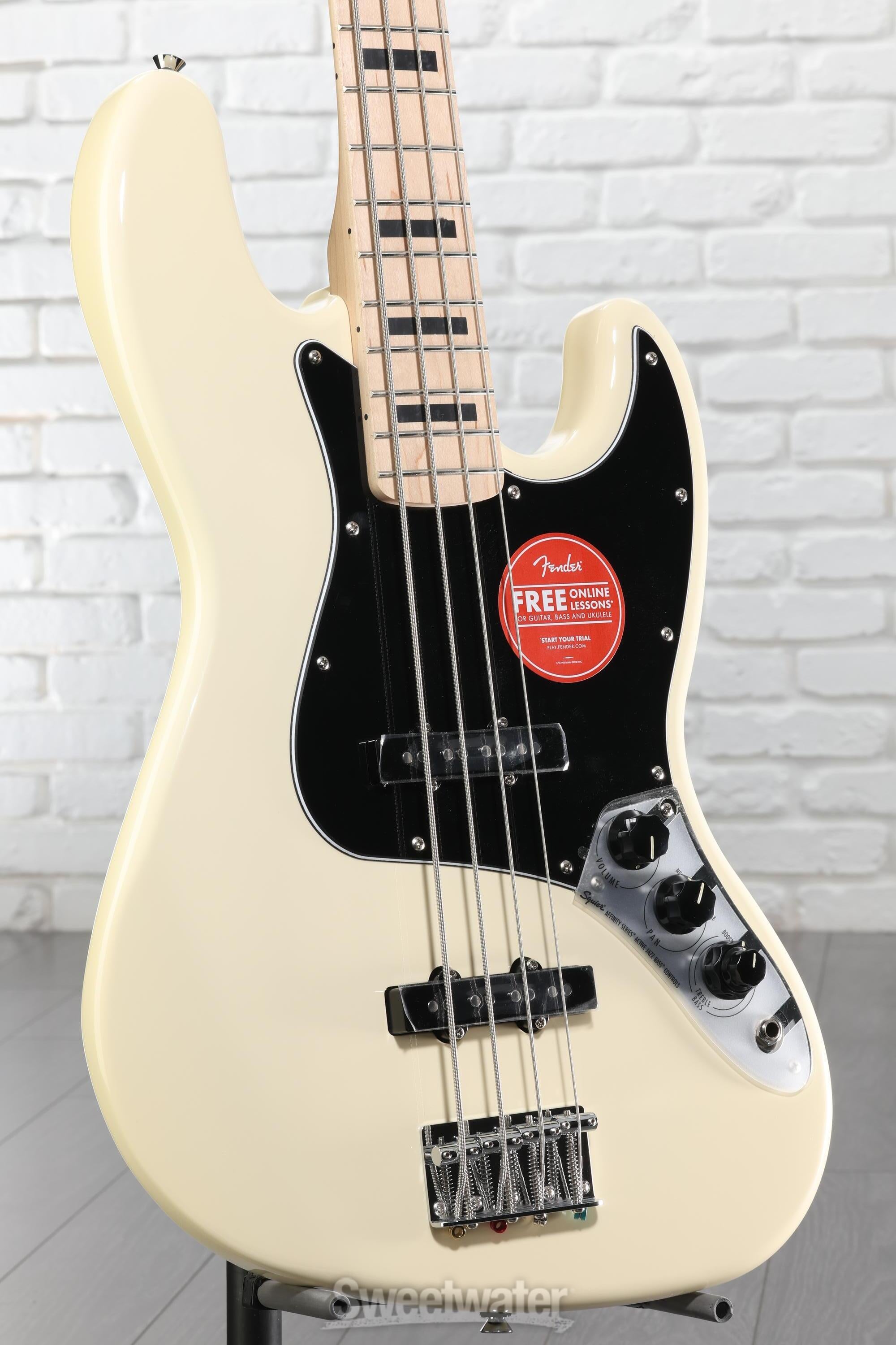 Squier Affinity Series Active Jazz Bass - Olympic White | Sweetwater