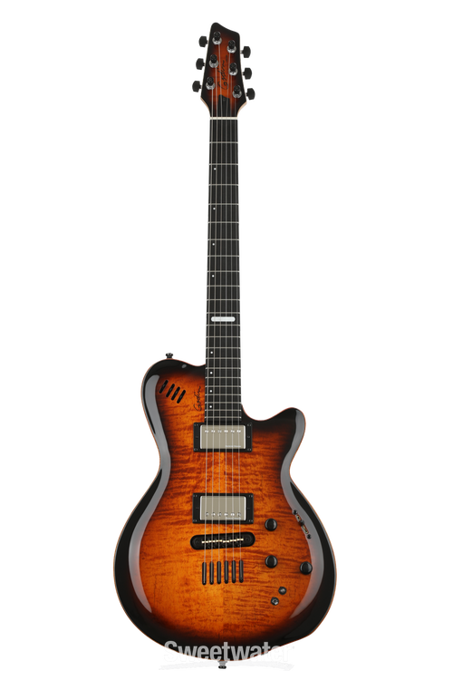 Godin LGX-SA Electric Guitar - Cognac Burst Flame AA | Sweetwater