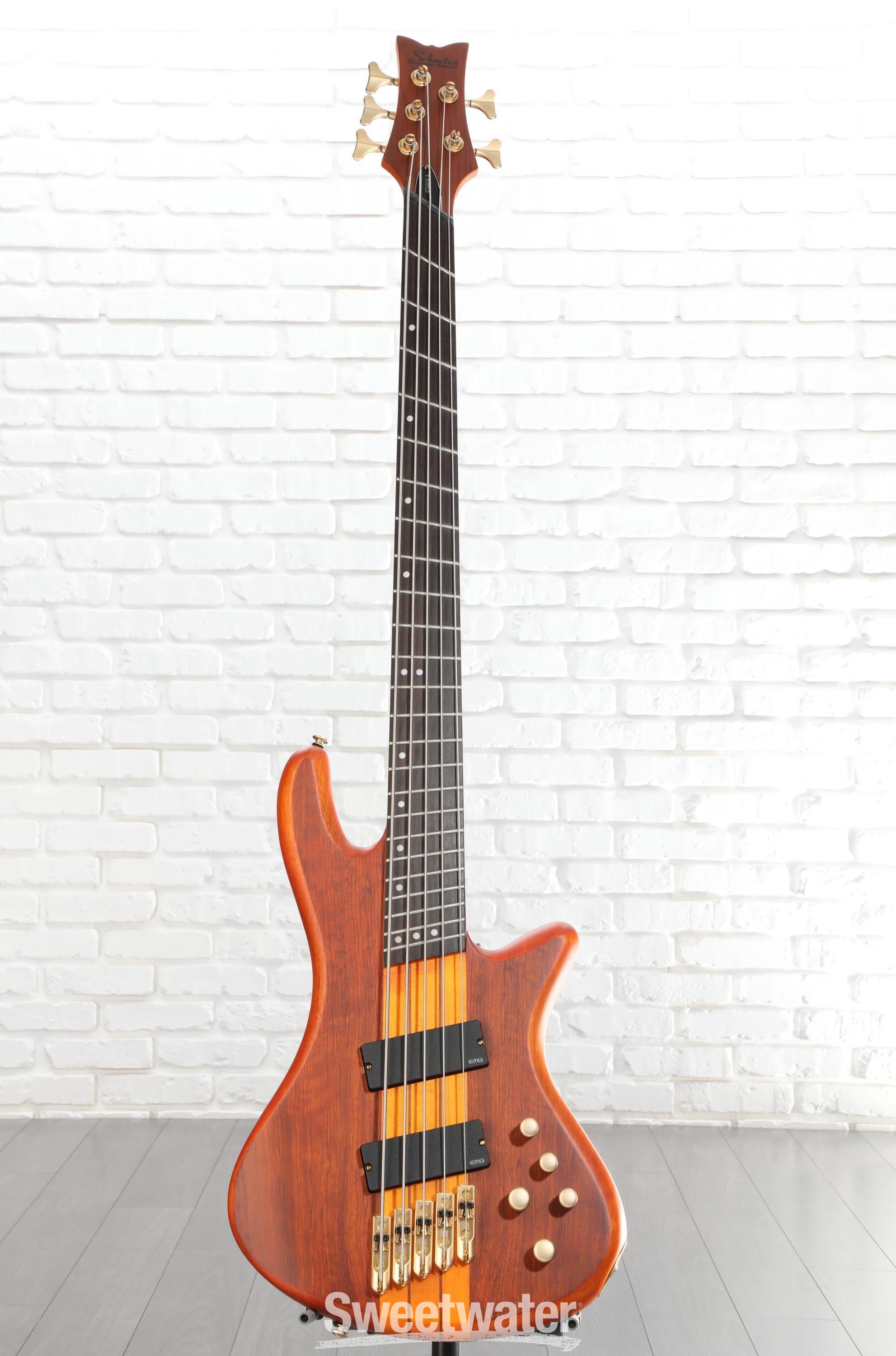 Schecter Stiletto Studio 5 FF Bass Guitar - Honey Satin | Sweetwater