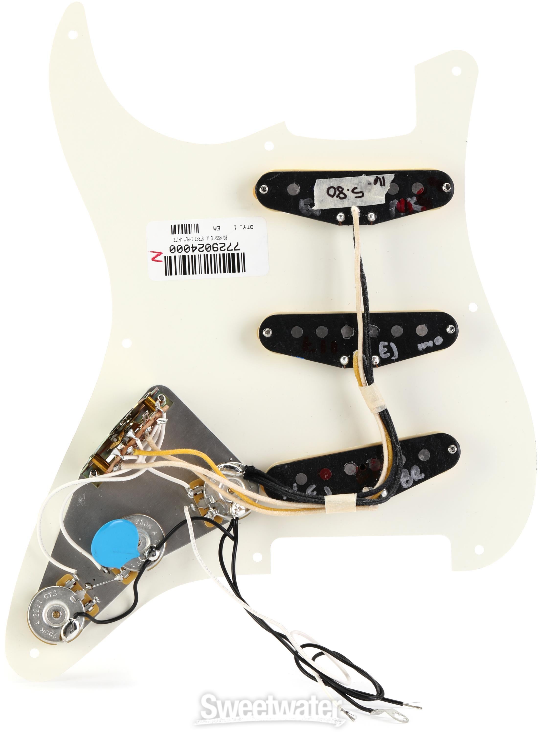 Fender Eric Johnson Prewired Stratocaster Pickguard - Parchment