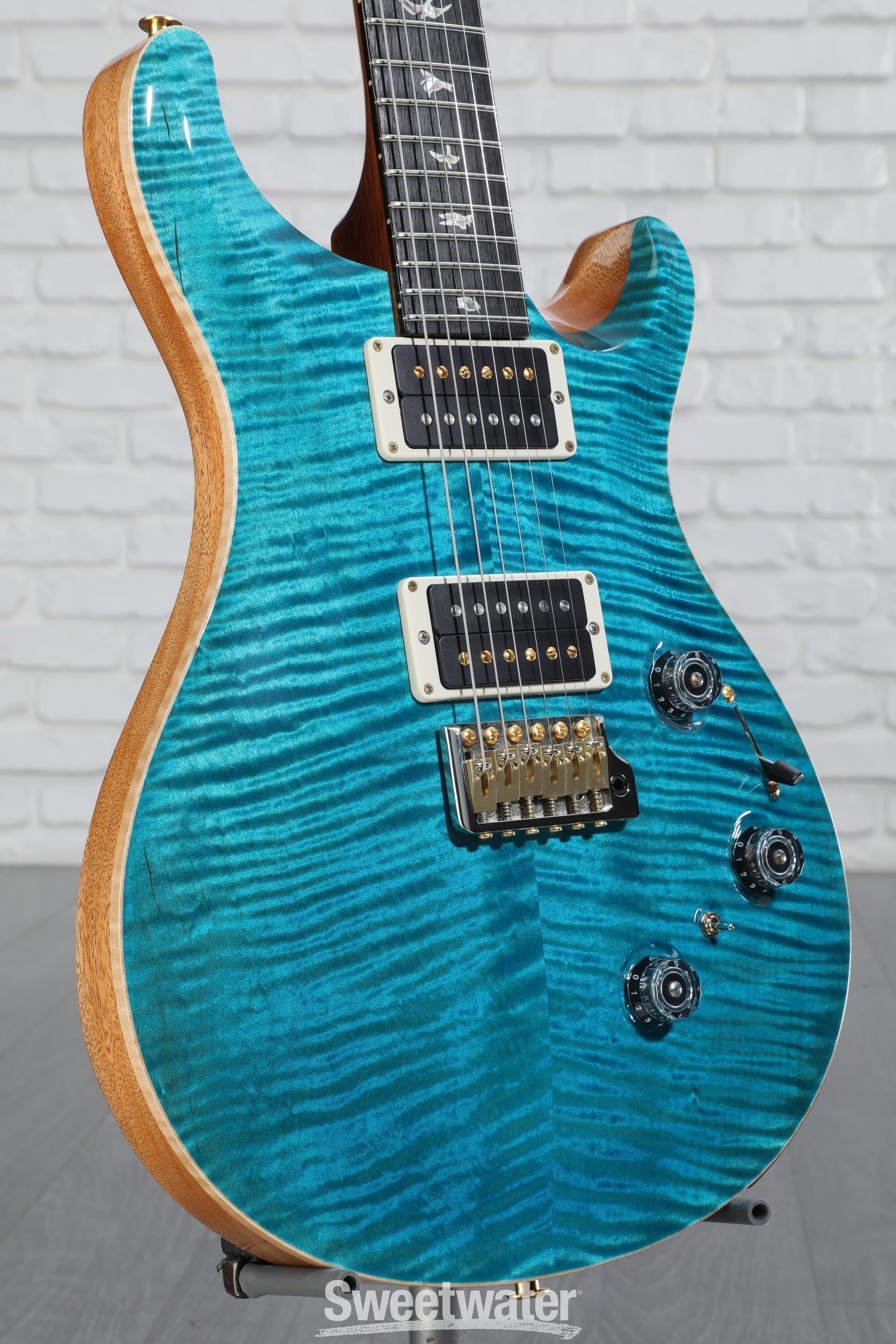 PRS Custom 24 Piezo 10-Top Electric Guitar - Carroll Blue/Natural