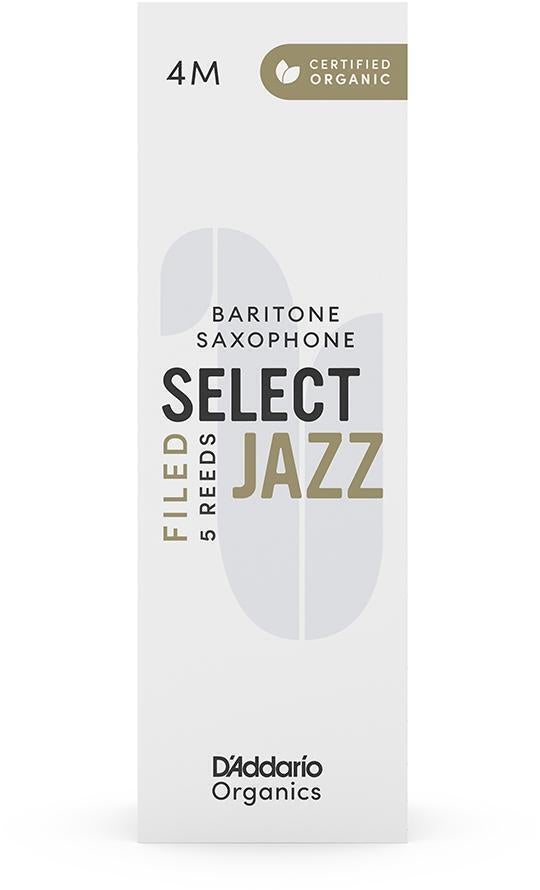 Photo of D'Addario Organics Select Jazz Filed Baritone Saxophone Reeds - 4 Medium (5-pack)