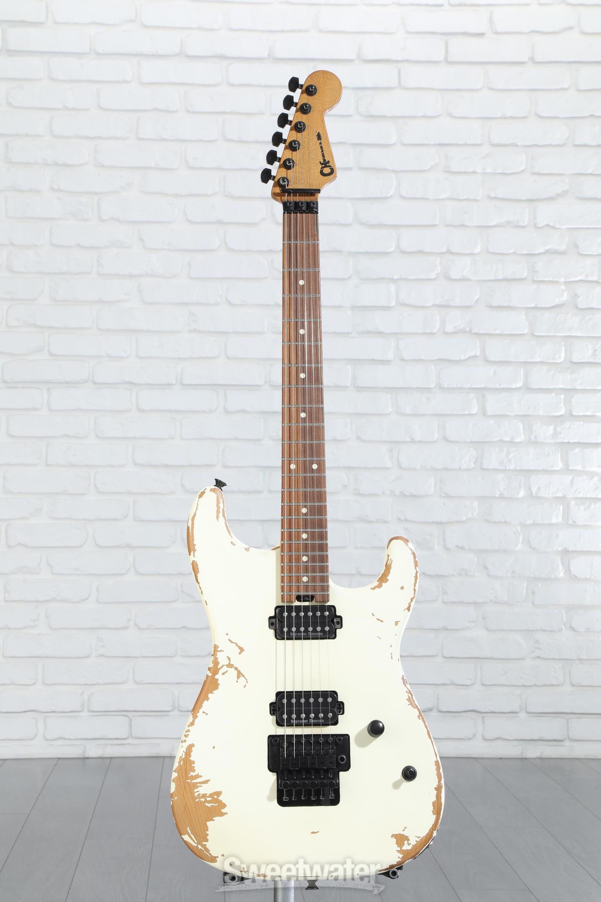 Charvel Pro-Mod Relic San Dimas Style 1 HH FR PF Electric Guitar -  Weathered White | Sweetwater