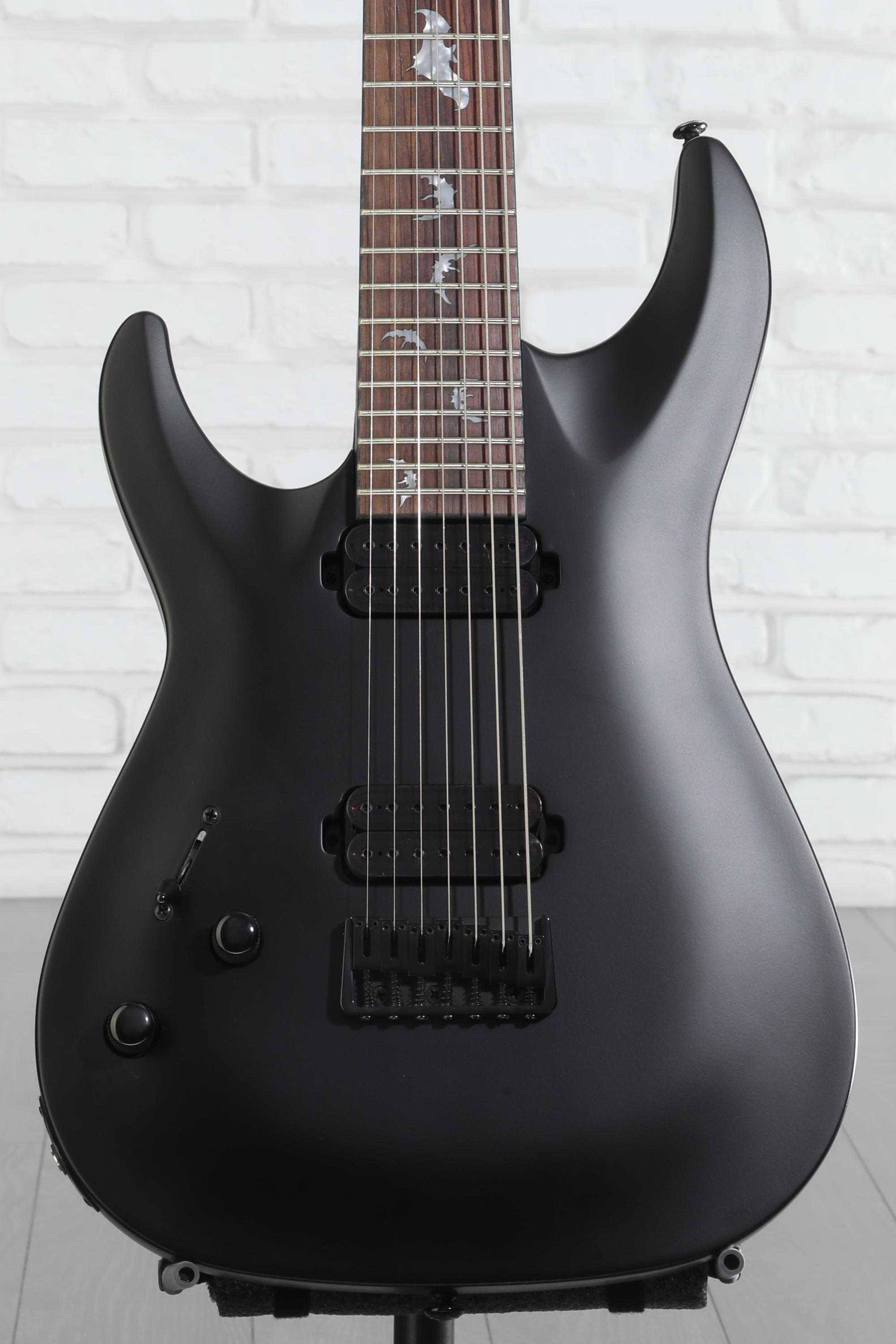 Schecter Damien-7 SBK Left-handed Electric Guitar - Satin Black