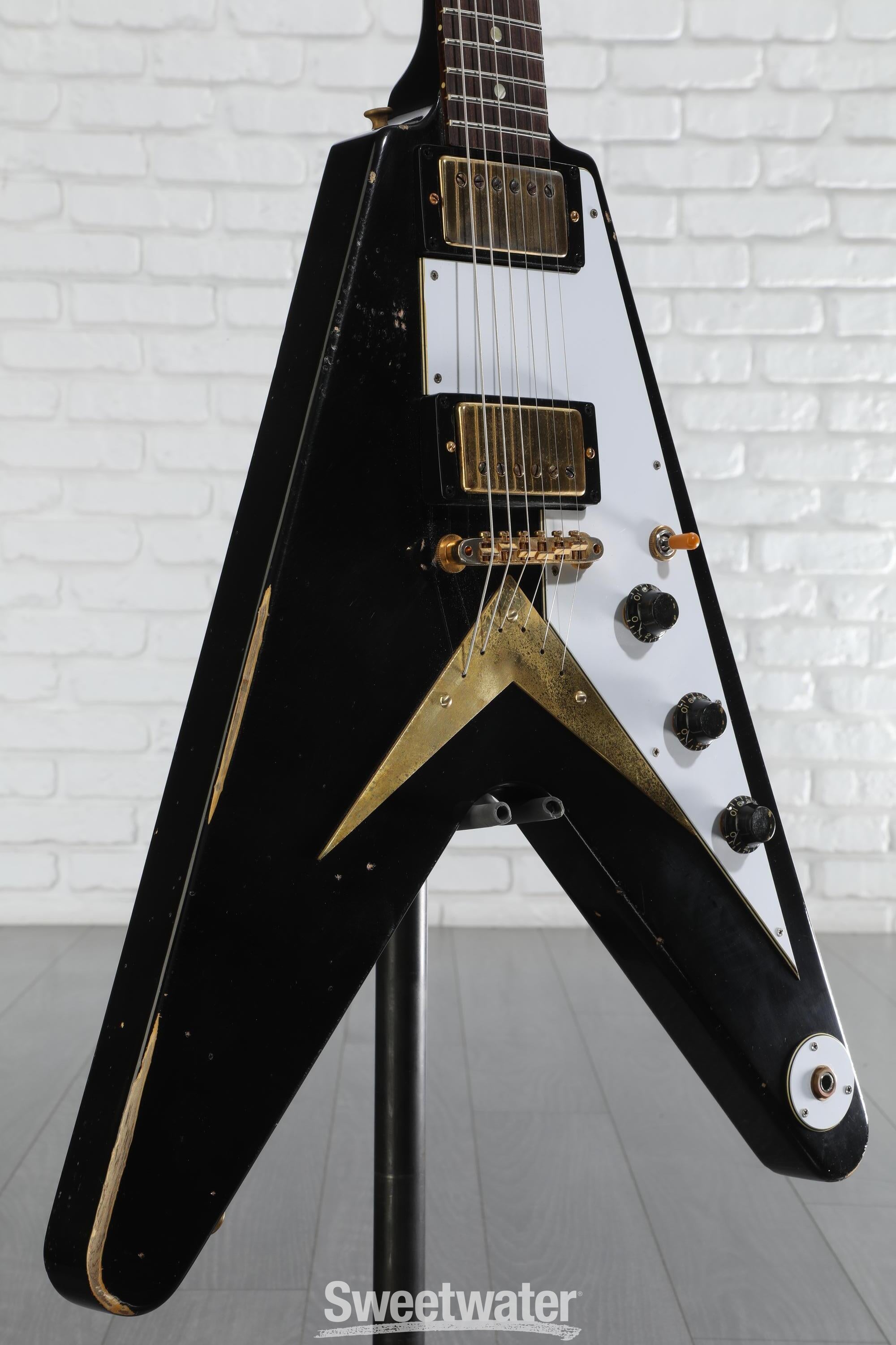 ギター Gibson Custom Shop 1958 Korina Flying V Gibson Custom 1958 Korina VOS Flying V Electric Guitar