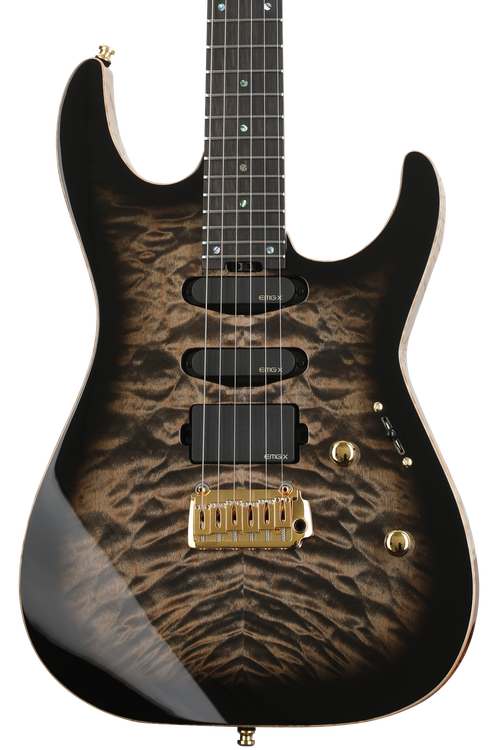 ESP USA M-III GT Quilted Maple - See Thru Black Sunburst
