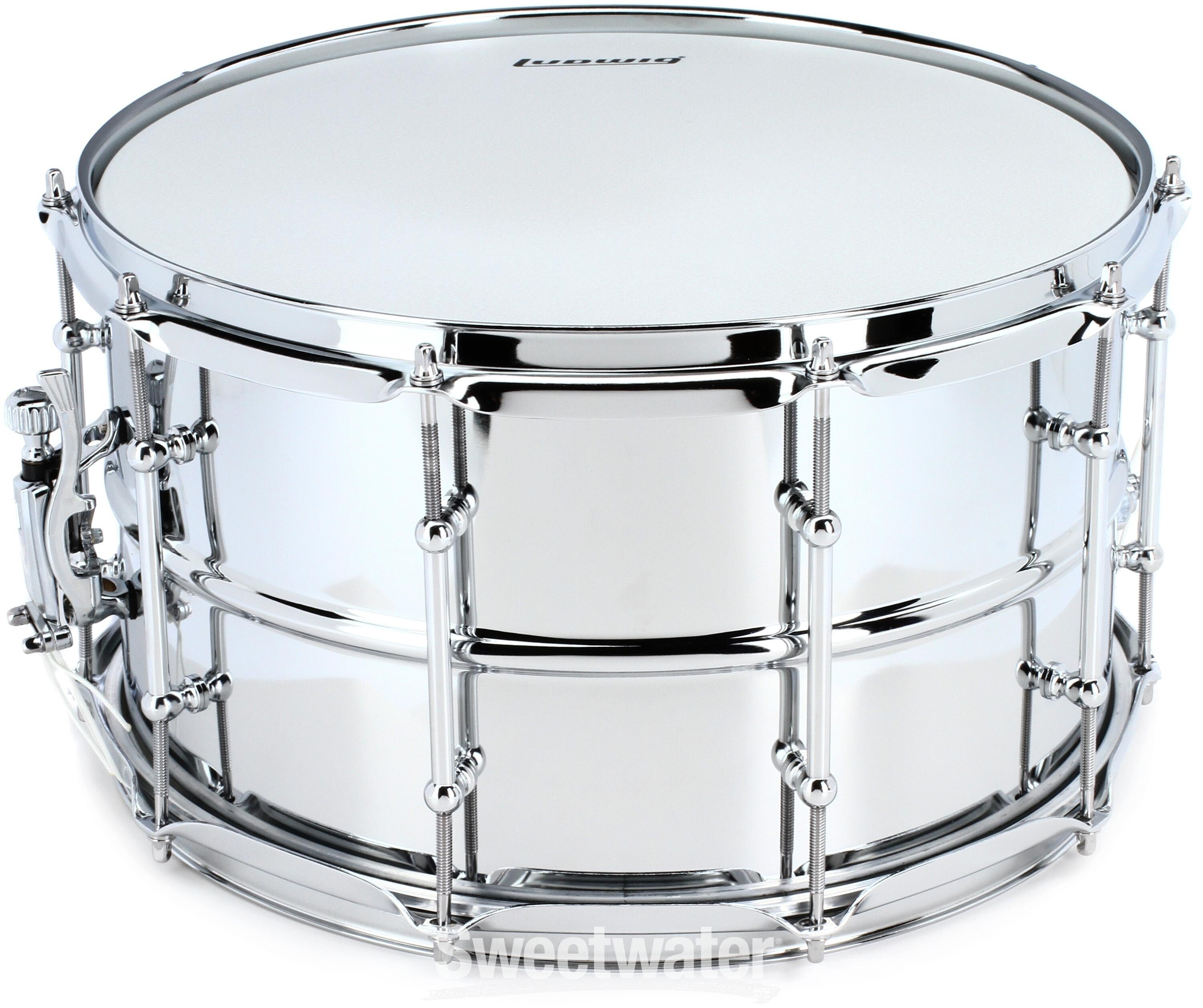 Ludwig Supralite Steel Snare Drum - 8 inch x 14 inch