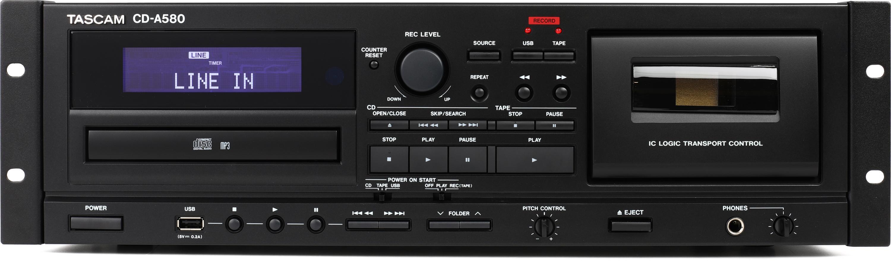 TASCAM CD-A580 CD / USB / Cassette Player / Recorder