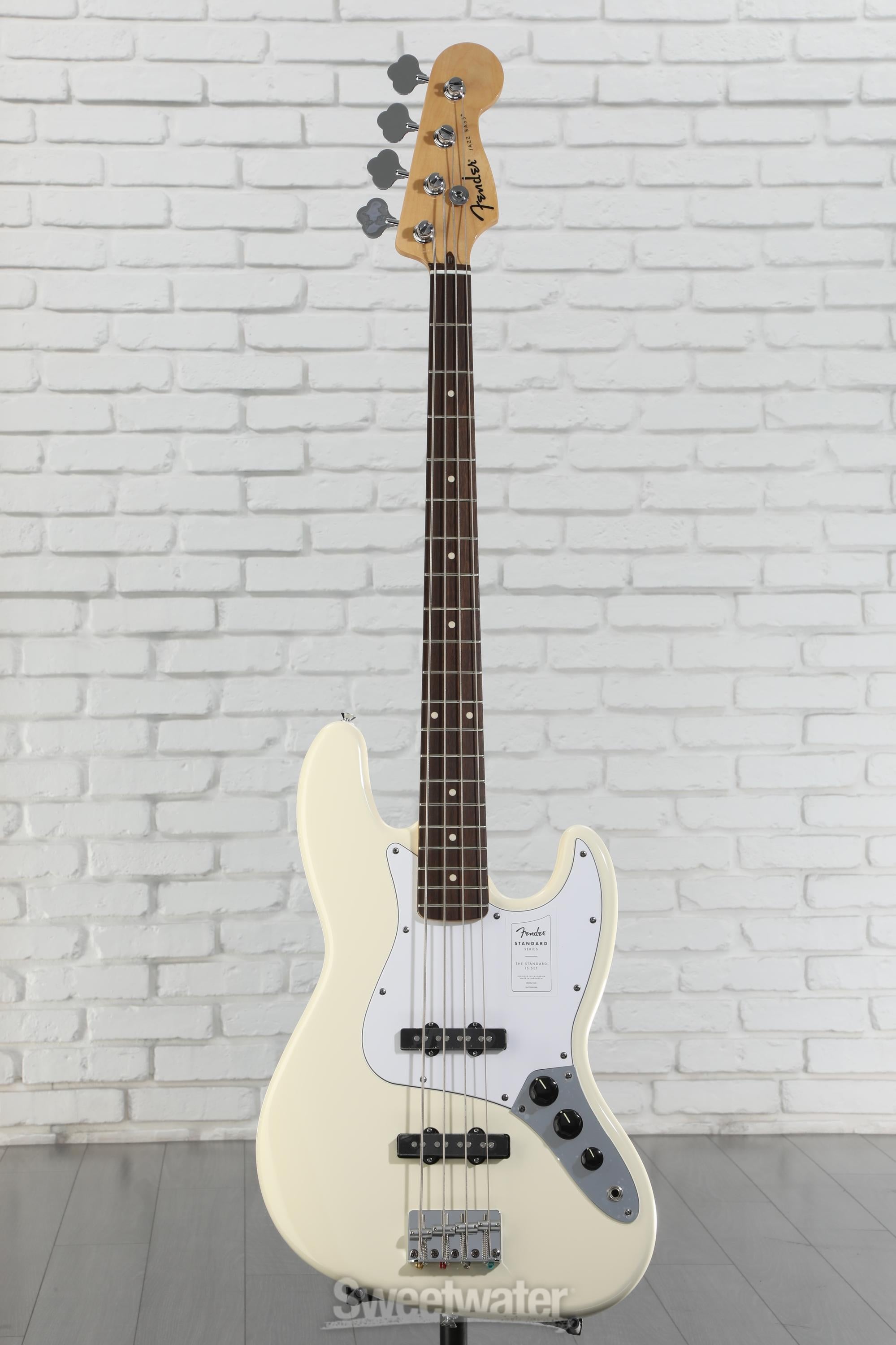 ベース Fender Jazz Bass USA Fender Standard Jazz Bass - Olympic White, Laurel