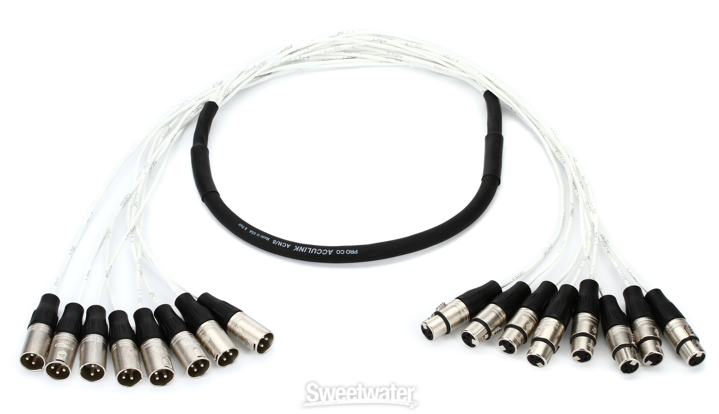 Pro Co MT8XFXM-5 8-channel XLR Female to XLR Male Snake - 5 foot 