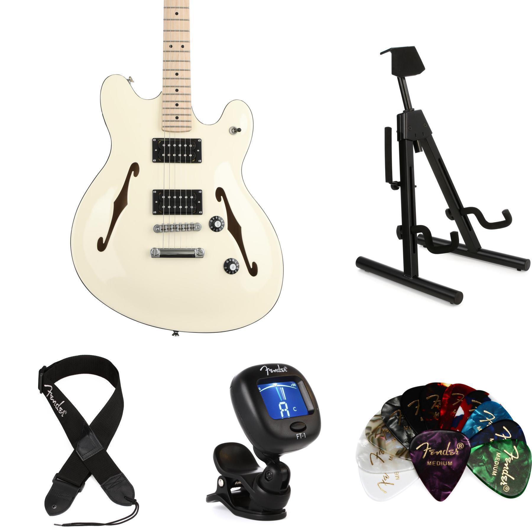 Squier Affinity Starcaster Essentials Bundle - Olympic White