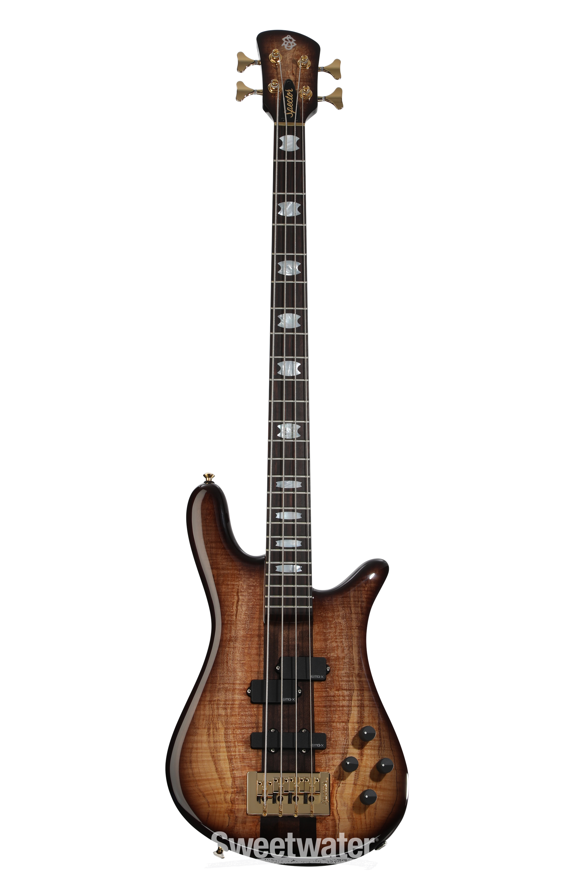 Spector USA NS-2 Electric Bass Guitar - Brown Edgeburst
