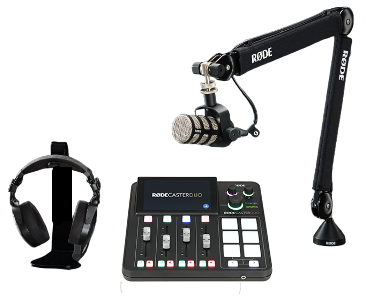 Rode RODECaster Duo Streaming Mixer and PodMic Solo Bundle