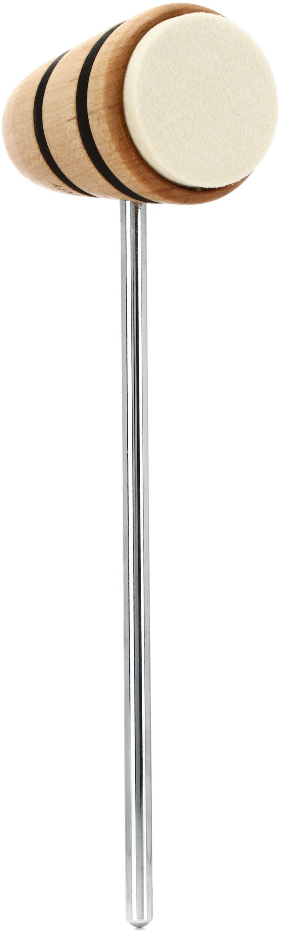 Bundled Item: Low Boy Felt Daddy Bass Drum Beater - Natural with Black Stripes