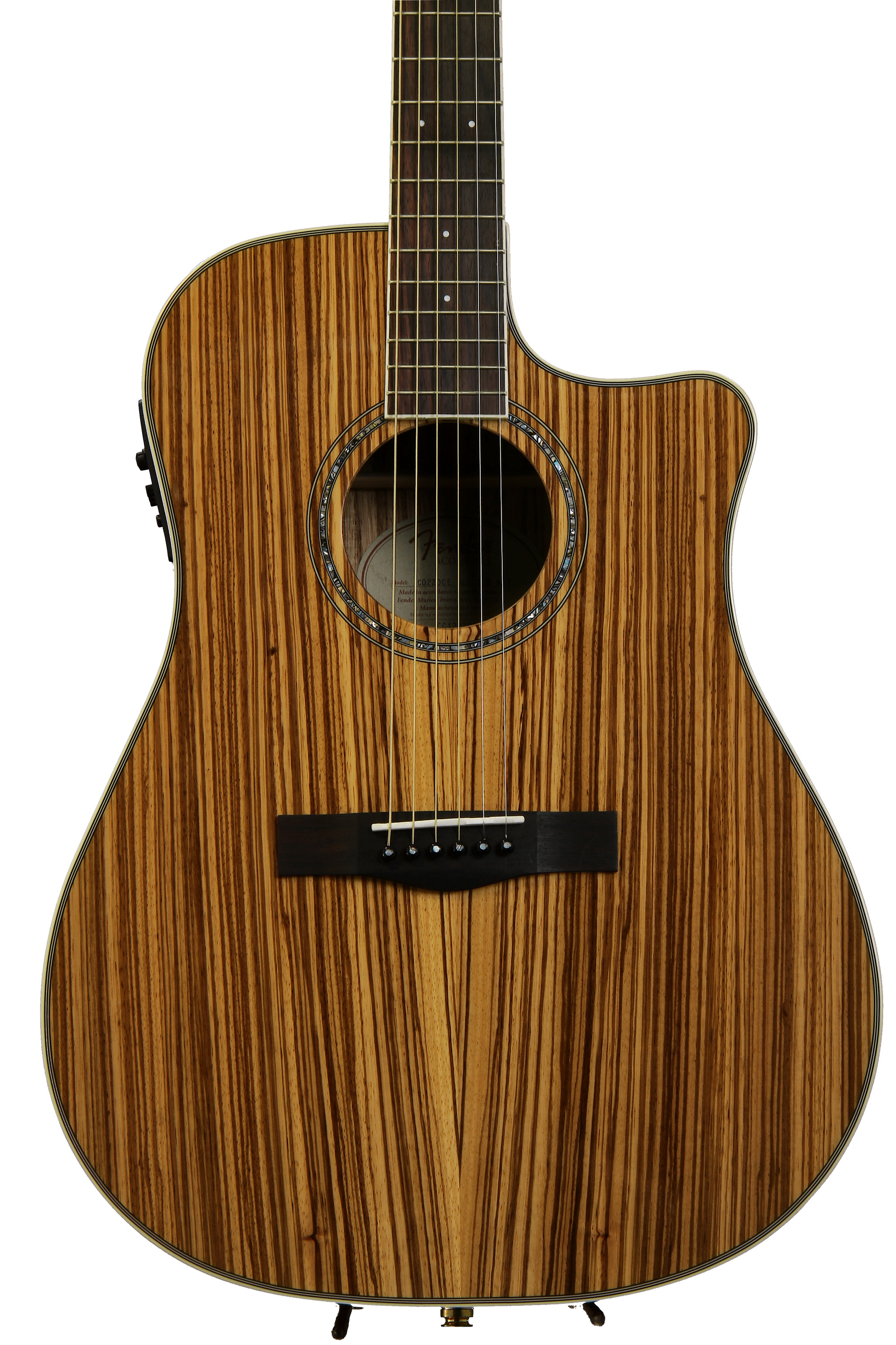 Fender CD-220CE All Zebrano - Zebrano Natural Gloss | Sweetwater