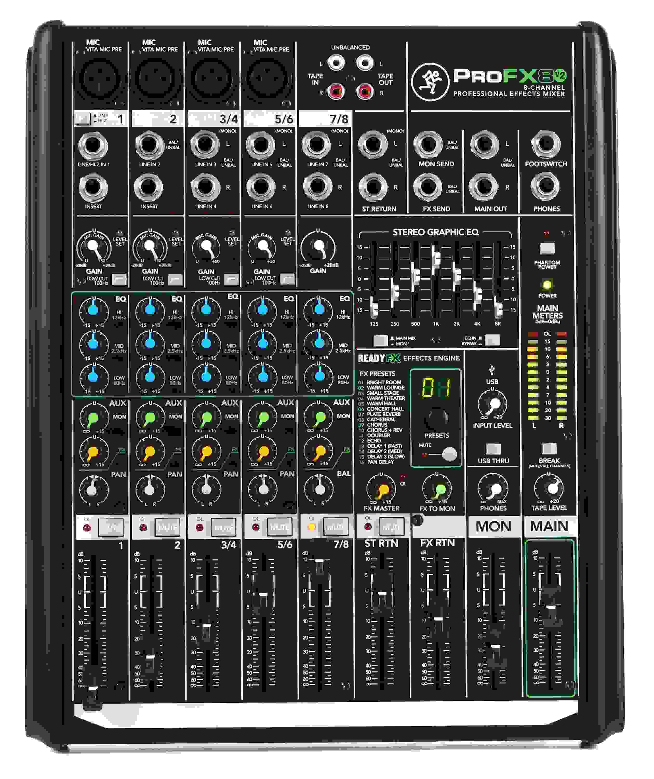 Mackie ProFX8v2 8-channel Mixer with USB and Effects