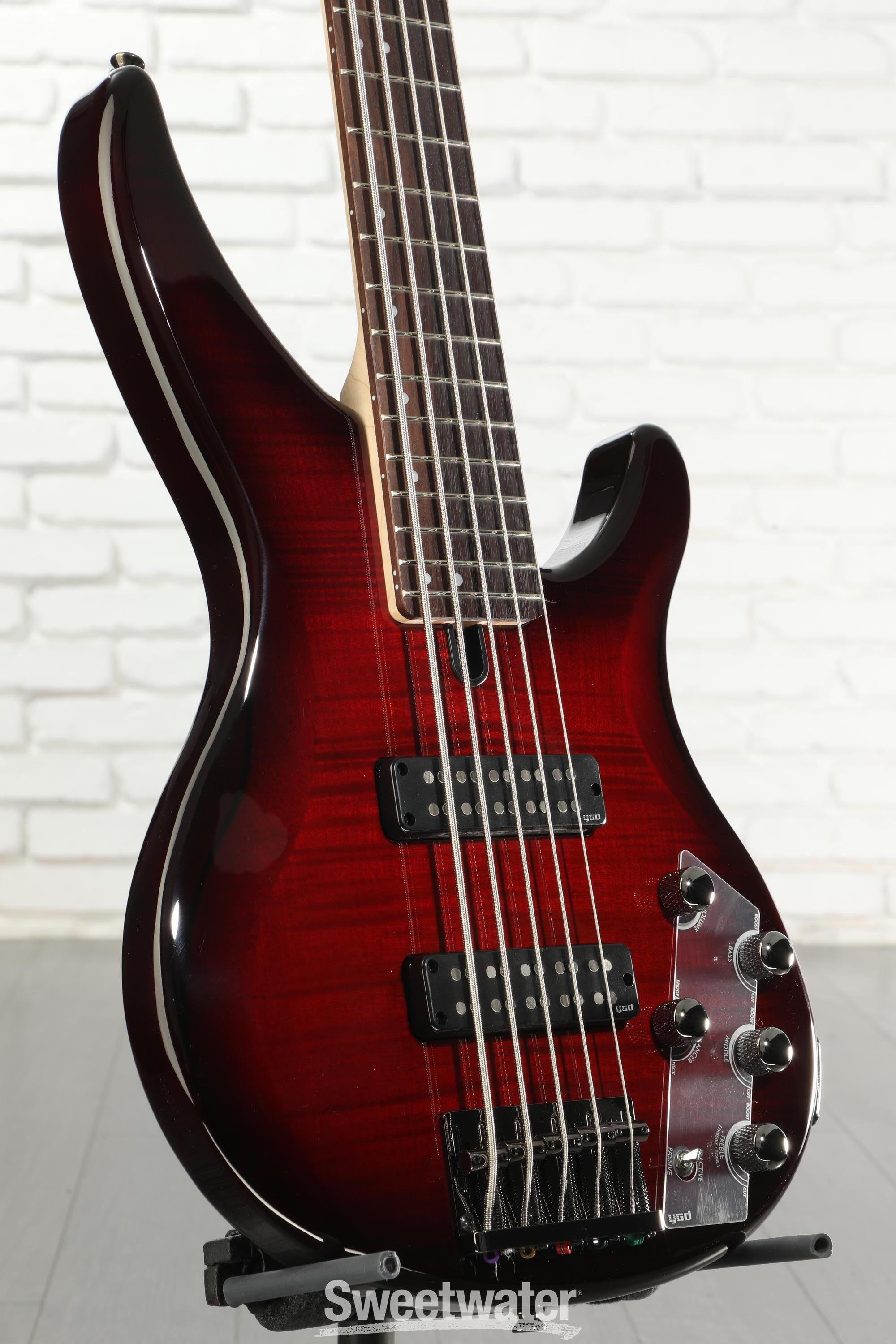Yamaha TRBX605FM 5-string Bass Guitar - Dark Red Burst | Sweetwater