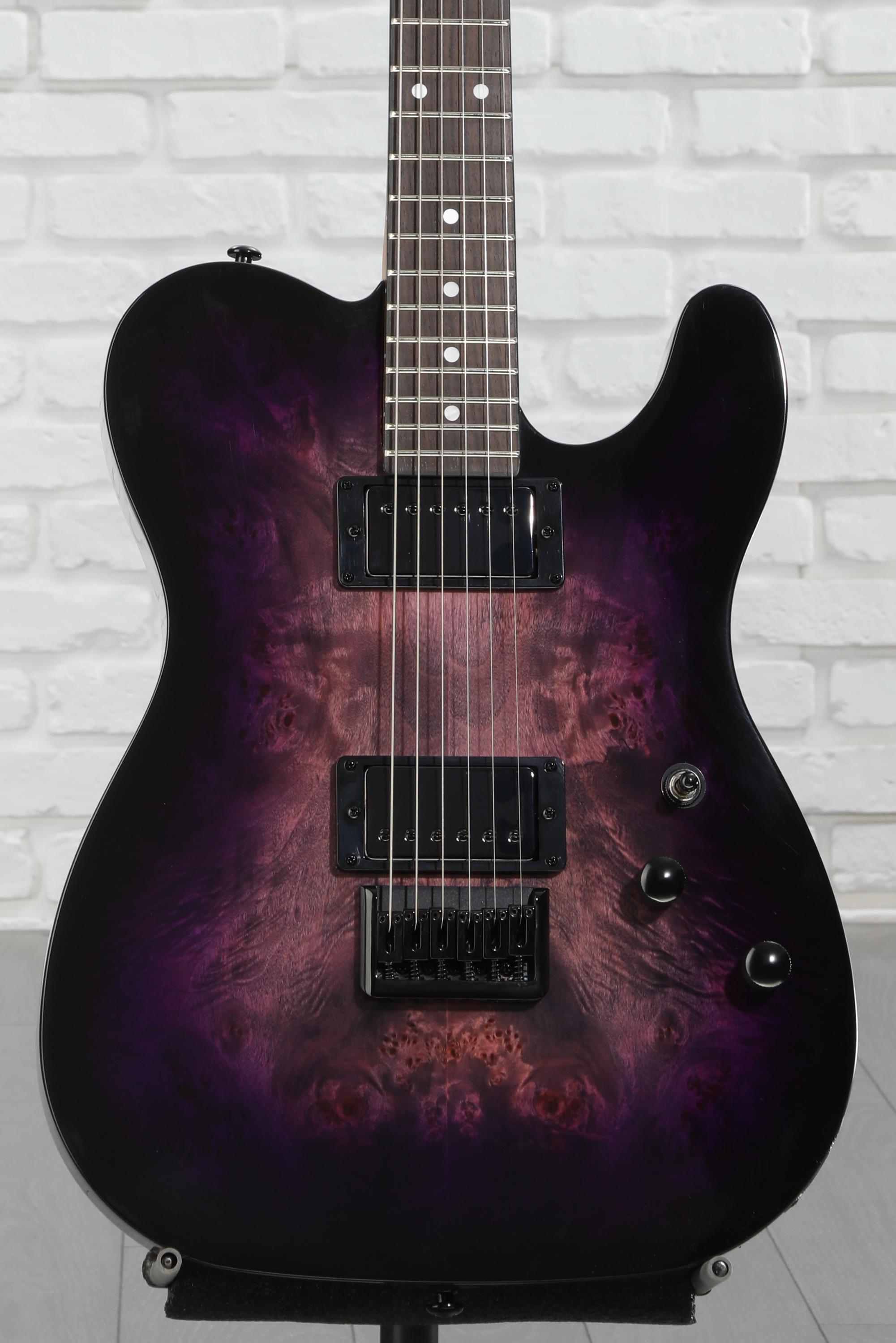 Schecter PT Standard Electric Guitar - Purple Burst Burl | Sweetwater