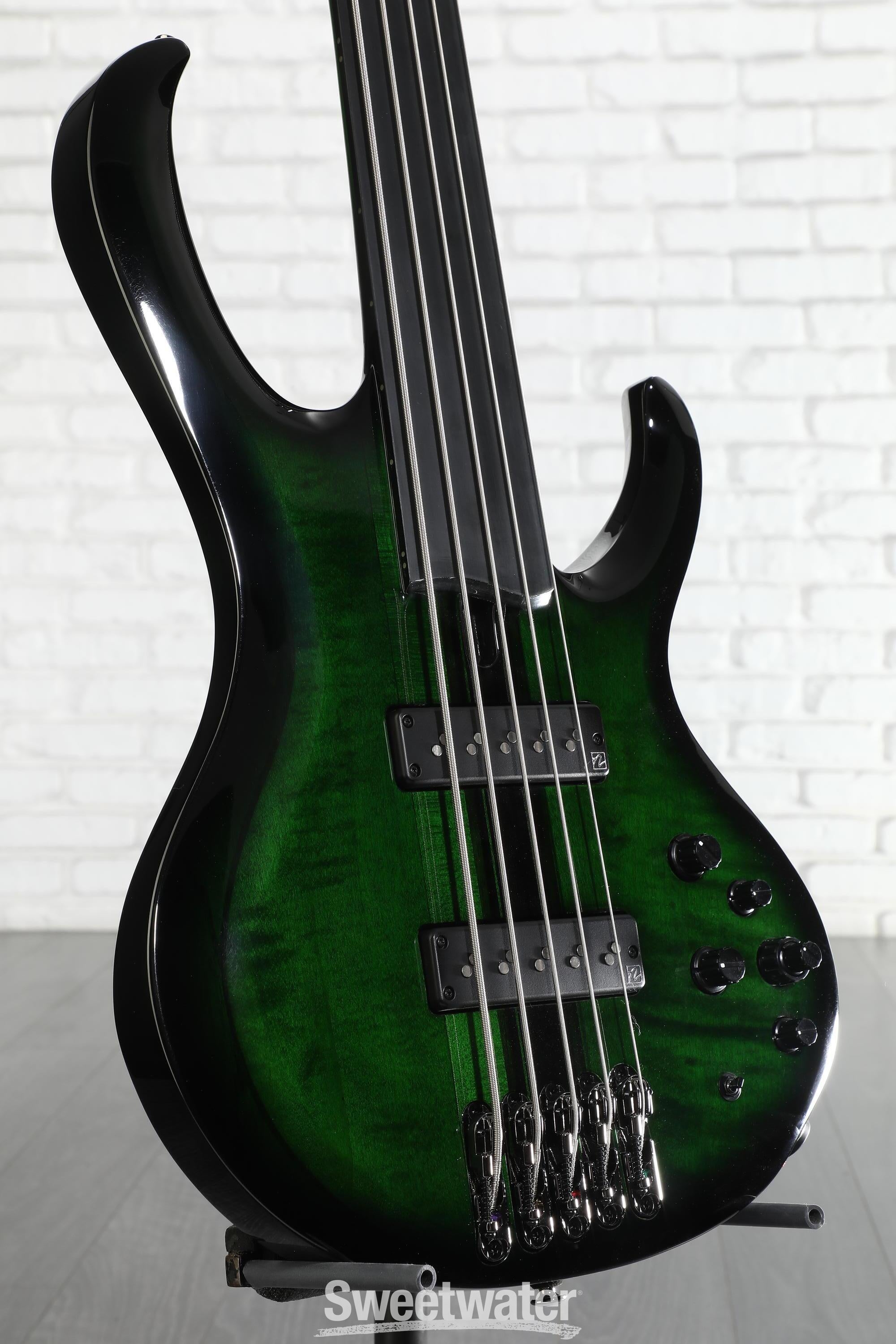Photo of Ibanez Steve Di Giorgio SDGB1 Signature 5-string Fretless Bass Guitar - Dark Moss Burst