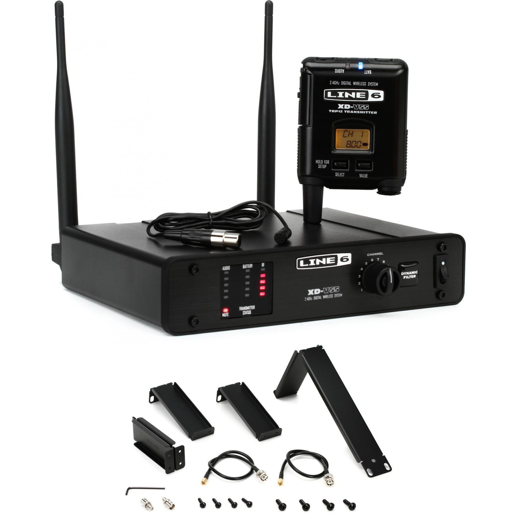 Line 6 XD V55L Digital Wireless Lavalier Microphone System with Rackmount Kit