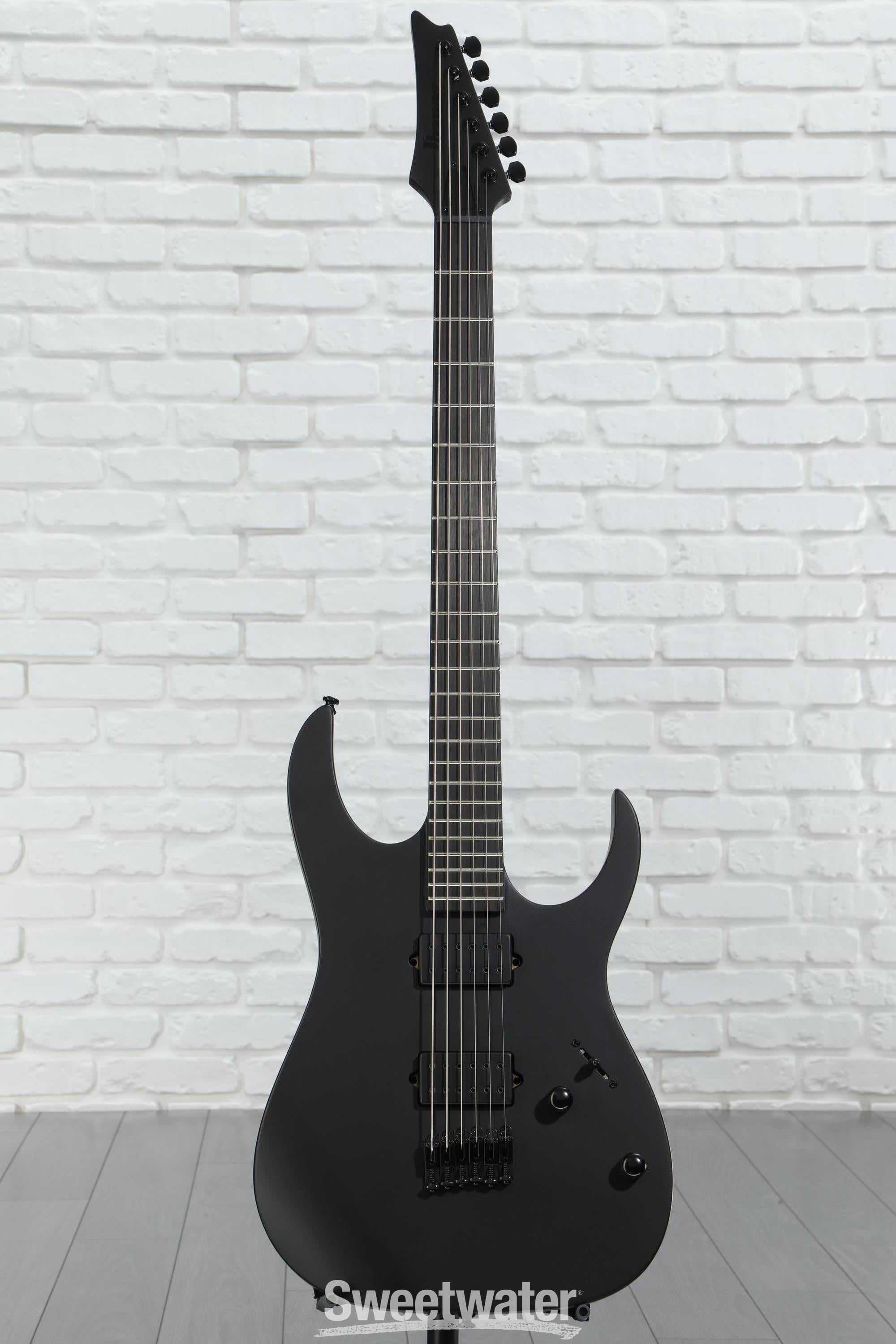 Ibanez Iron Label RG Baritone - Black Flat | Sweetwater