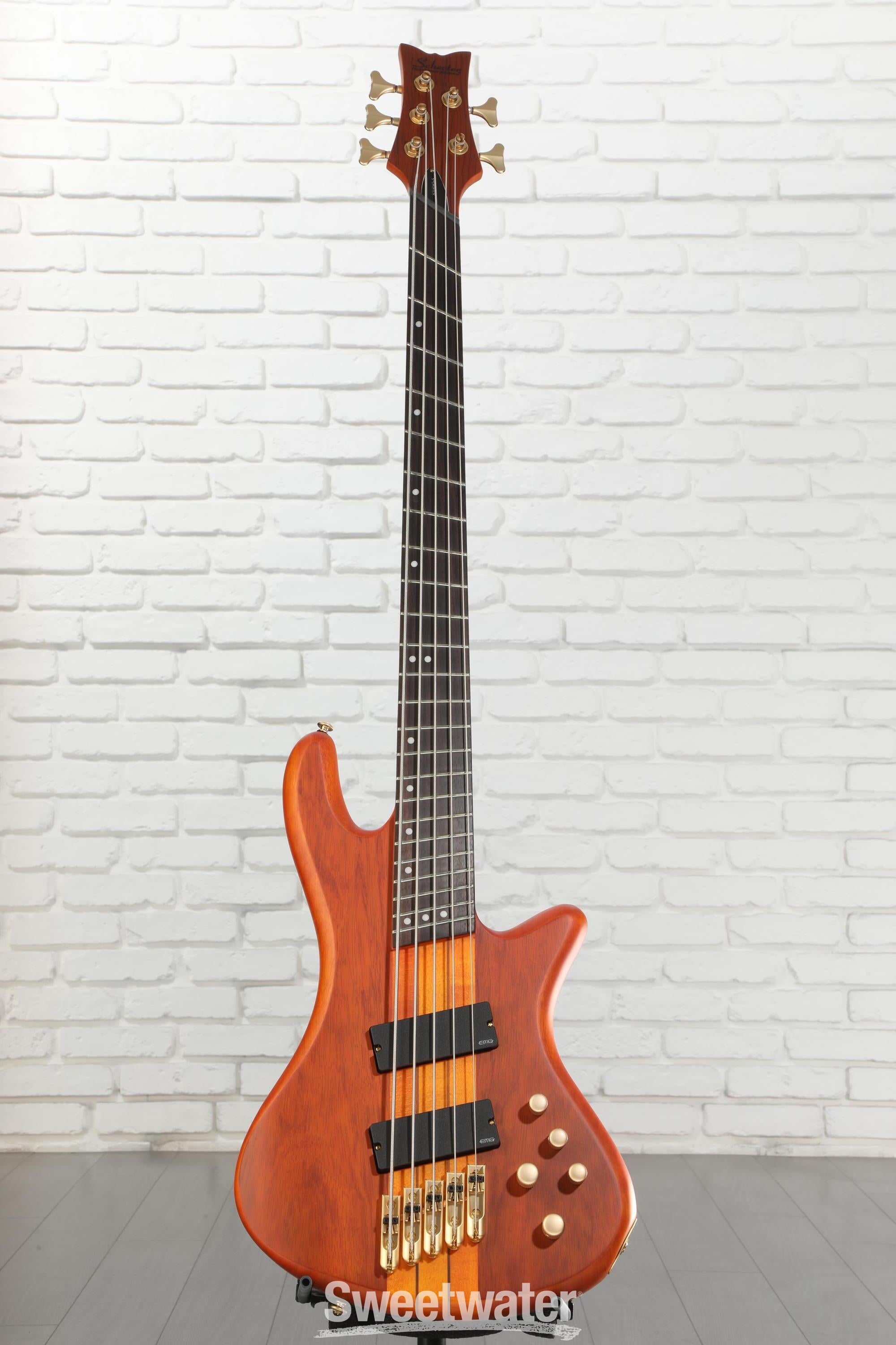 Schecter Stiletto Studio 5 FF Bass Guitar - Honey Satin | Sweetwater