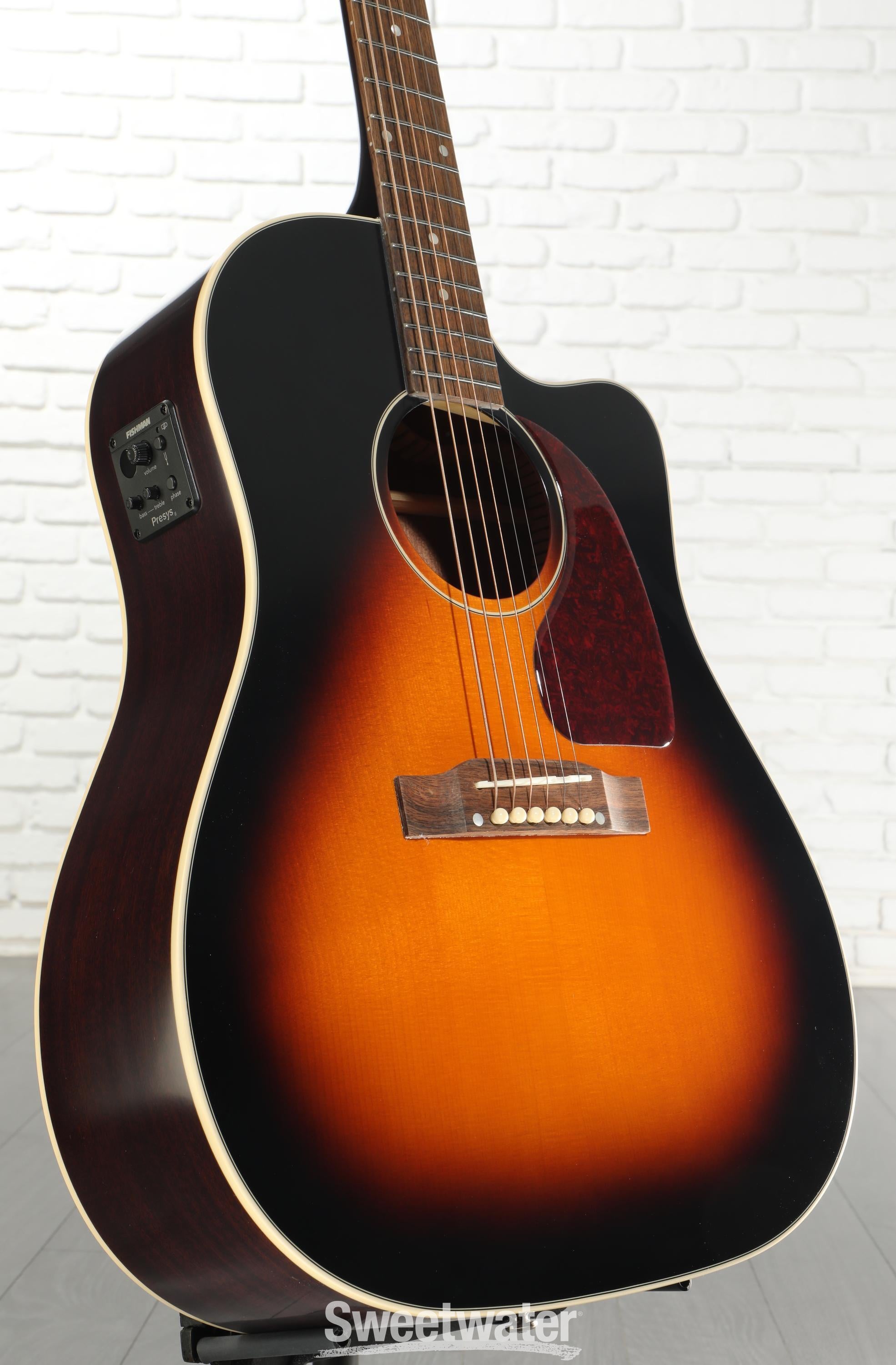 Epiphone J-45 EC Acoustic Guitar - Aged Vintage Sunburst Gloss