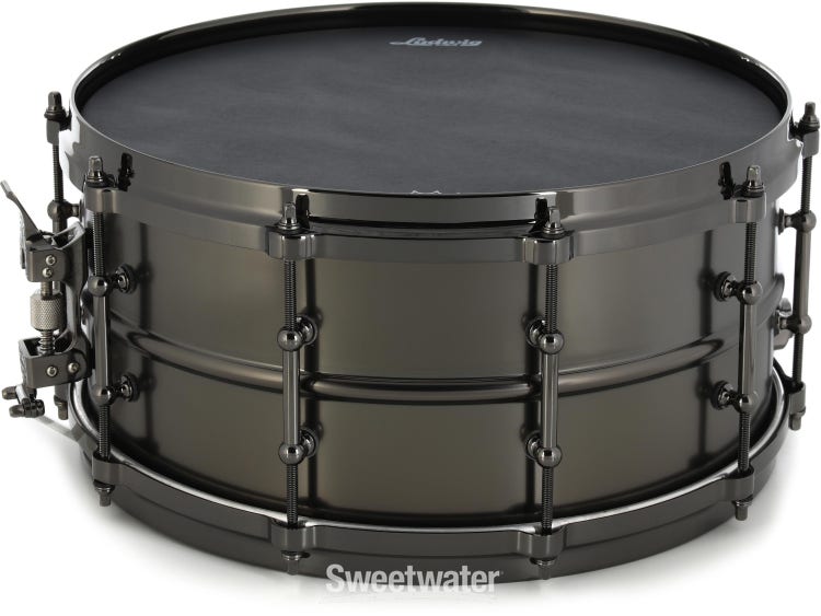 Ludwig Special-edition Satin Deluxe Black Beauty Snare Drum - 6.5 inch x 14 inch, Black Nickel Hardware, Sweetwater Exclusive
