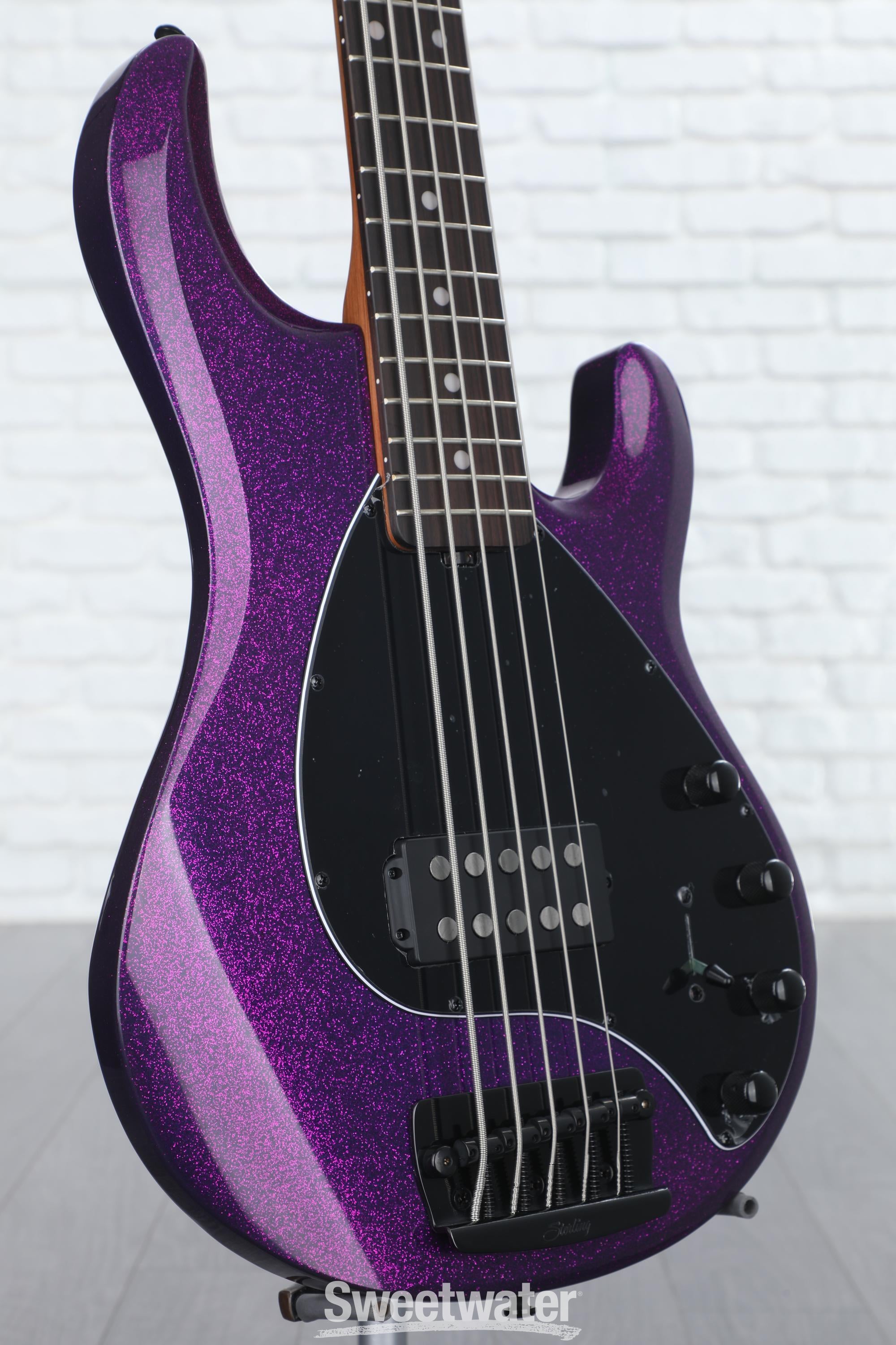 Sterling By Music Man StingRay RAY35 Bass Guitar - Purple Sparkle