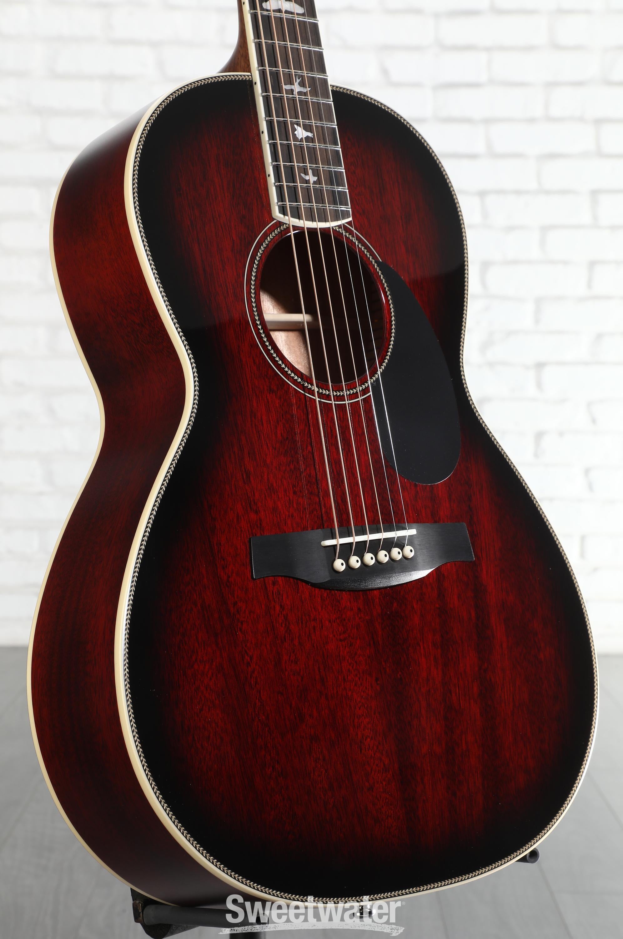 Photo of PRS SE P20 Parlor Acoustic-electric Guitar - Fire Red Burst