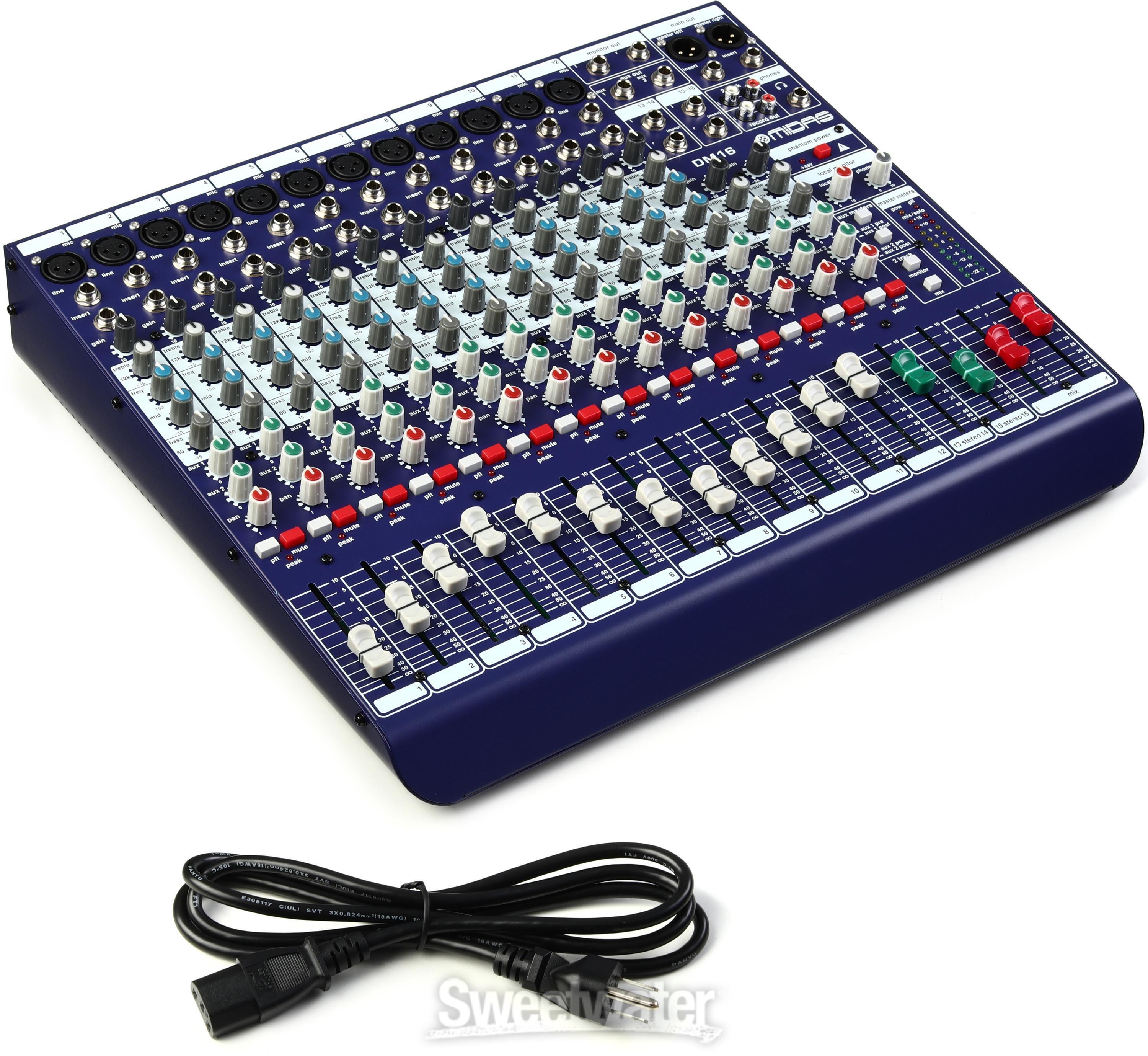 Midas DM16 アナログミキサー 16入力 MIDAS DM16入力アナログライブおよびスタジオミキサーユーザーガイド