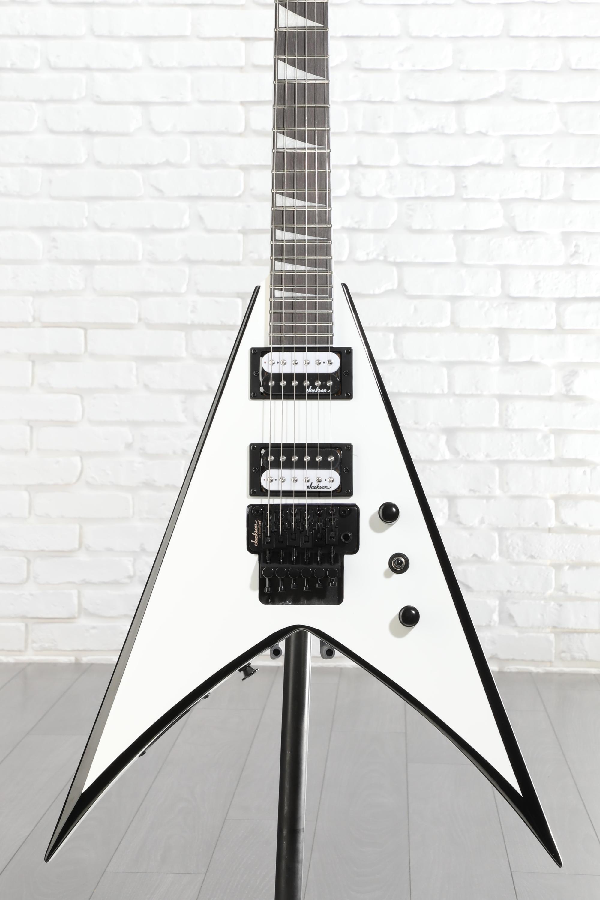 Jackson JS Series King V JS32 - White with Black Bevels | Sweetwater