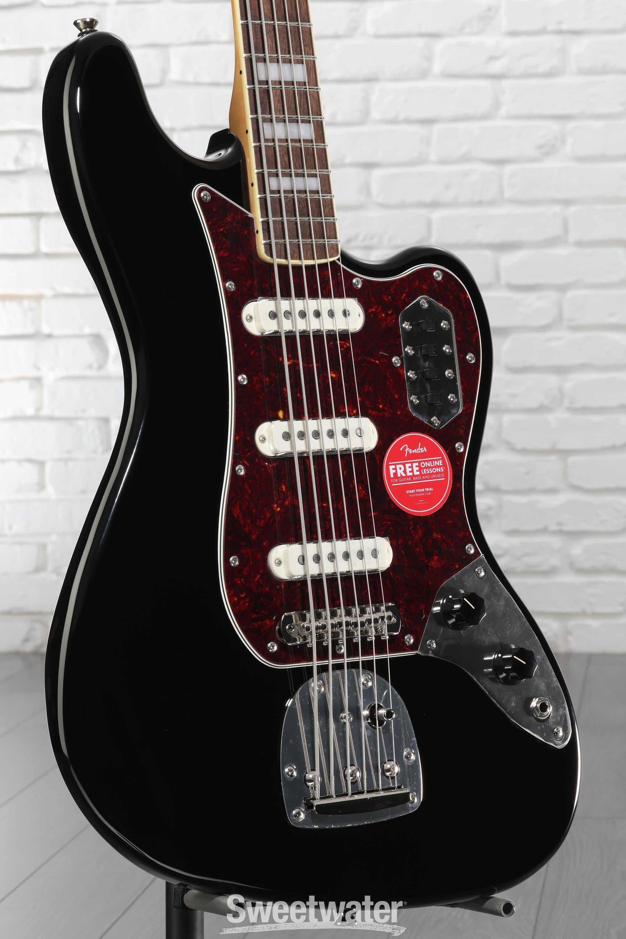 Squier Classic Vibe Bass VI Guitar - Black | Sweetwater