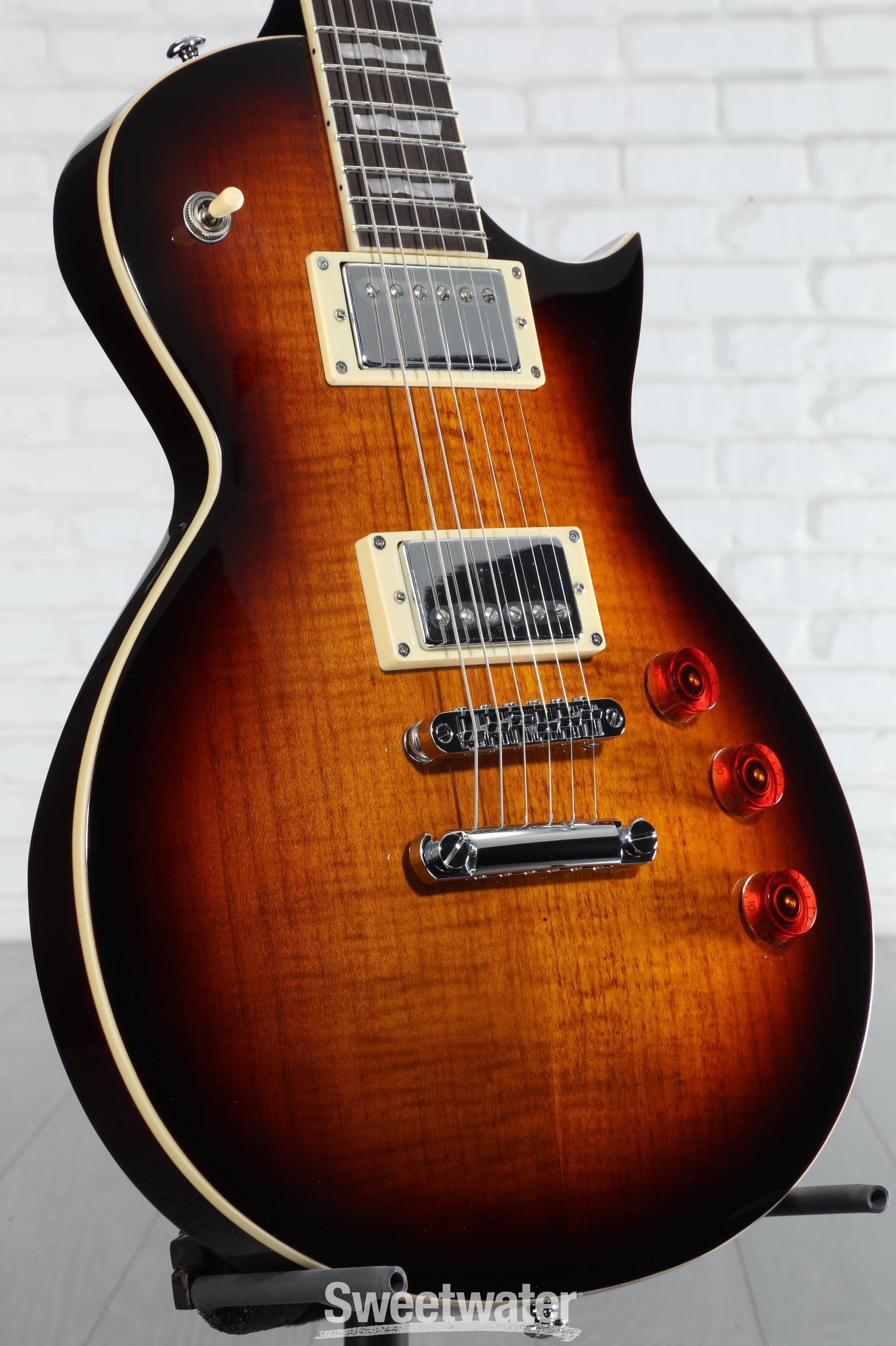 ESP LTD EC-256FM Electric Guitar - Dark Brown Sunburst, Rosewood